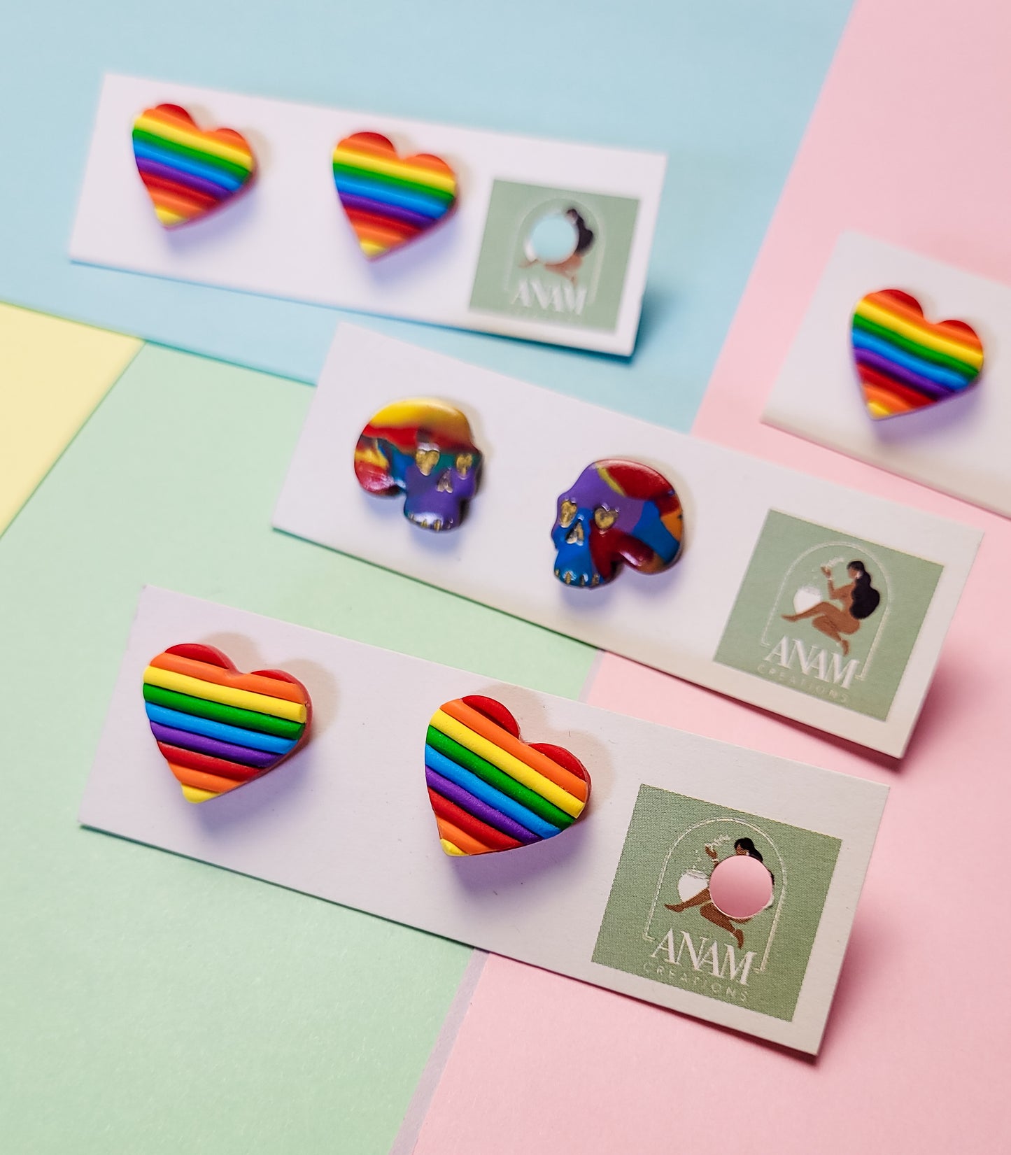 Pride Flag Stud Earrings