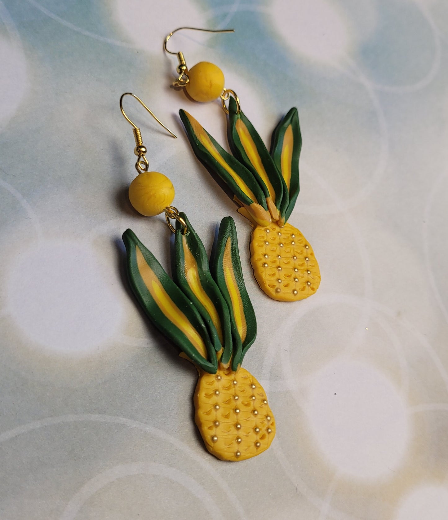 Handsculpted Beaded Pineapple Earrings
