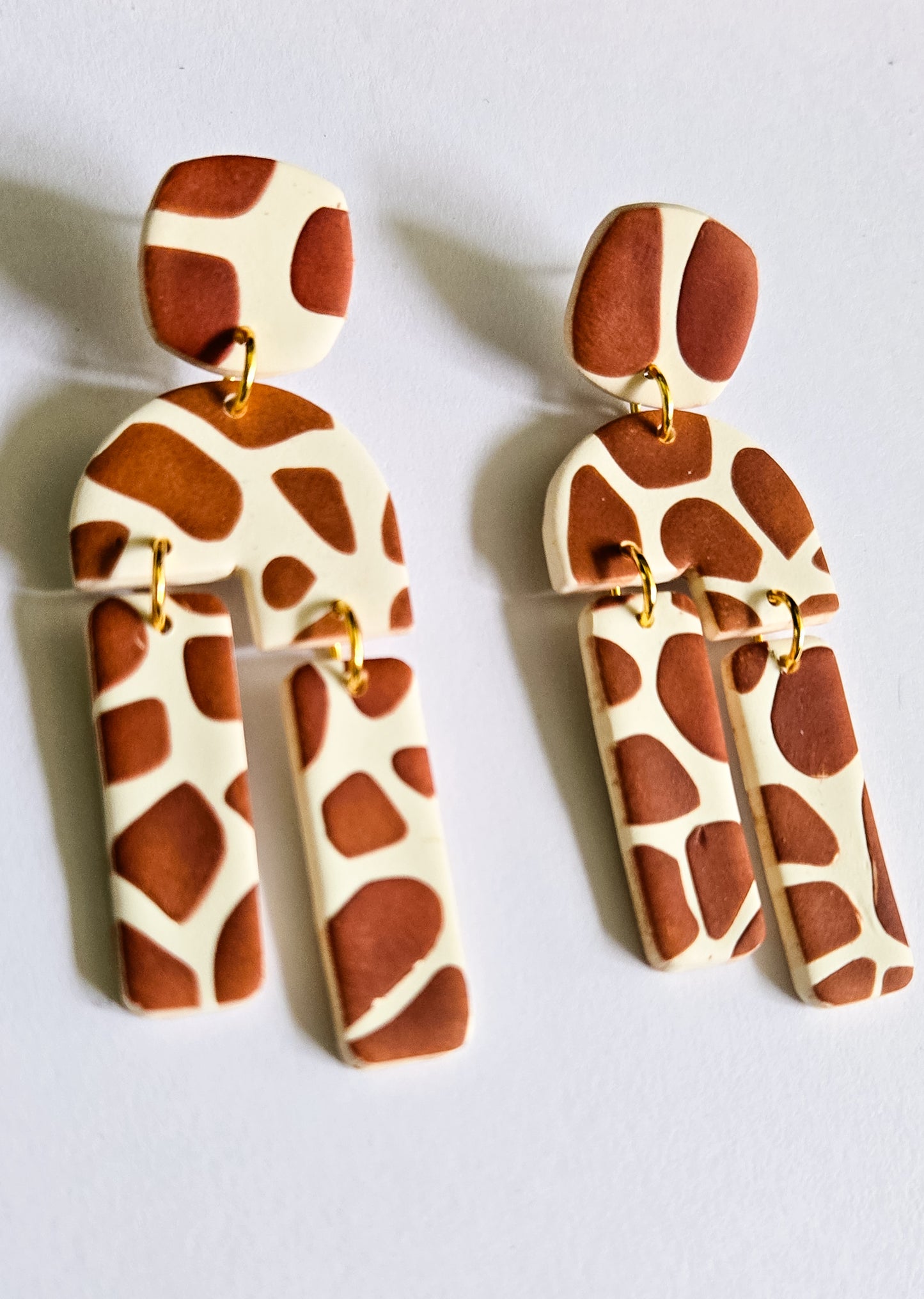 Giraffe Print earrings, animal print jewelry