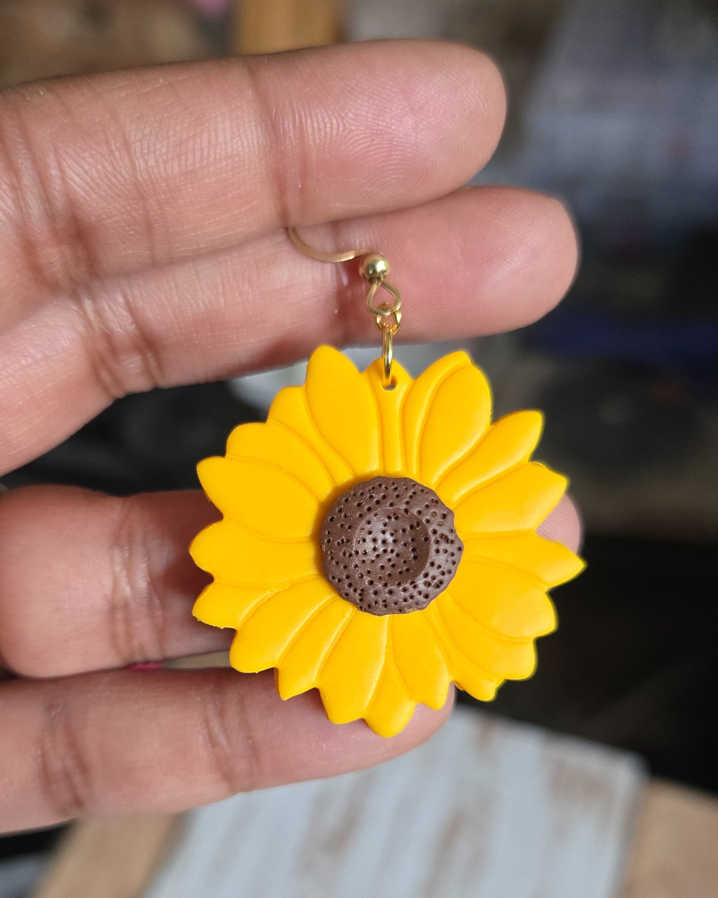 Sunflower Stud Dangle Earrings