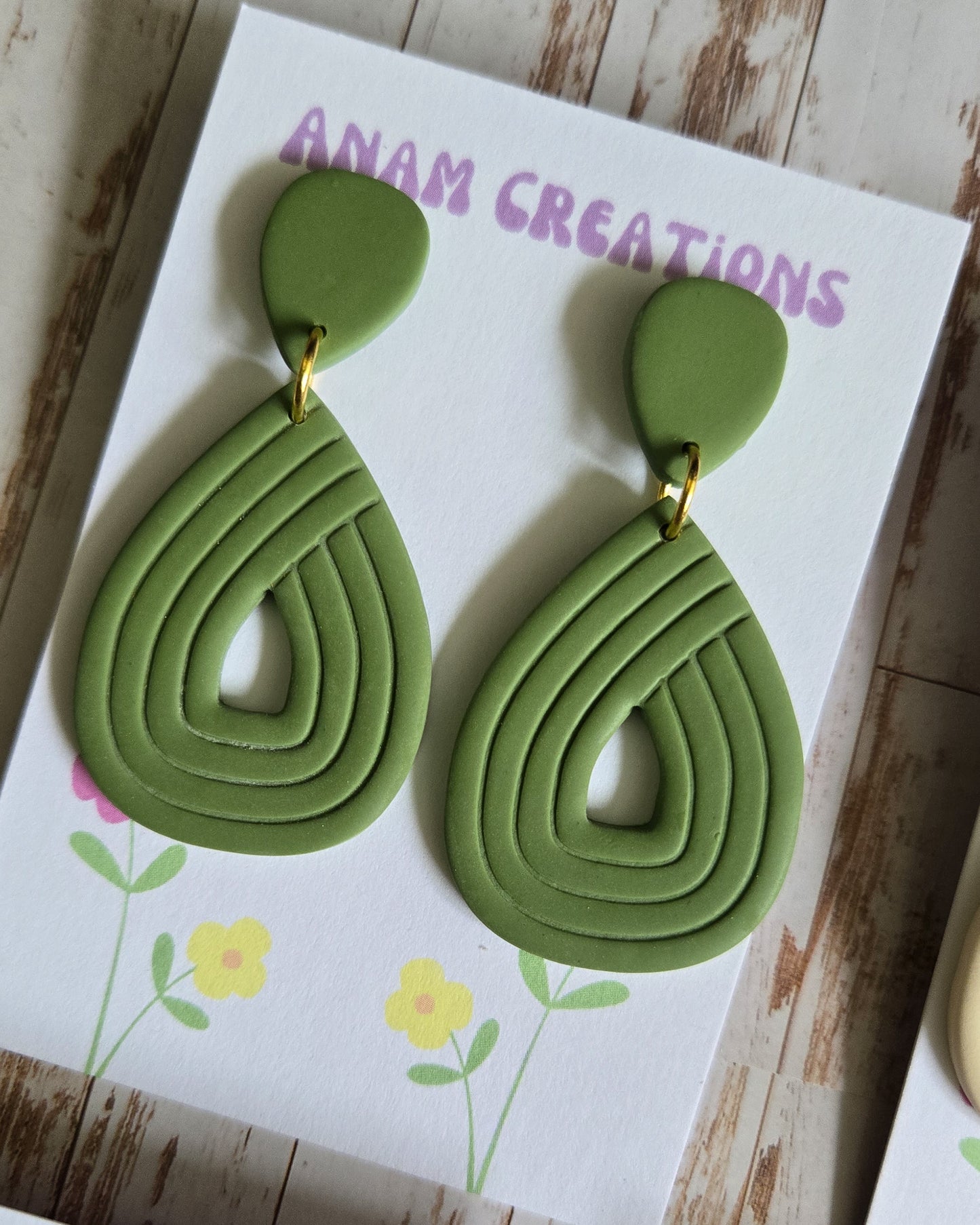 Boho Swirl Earrings, bold colours, classic teardrop shape