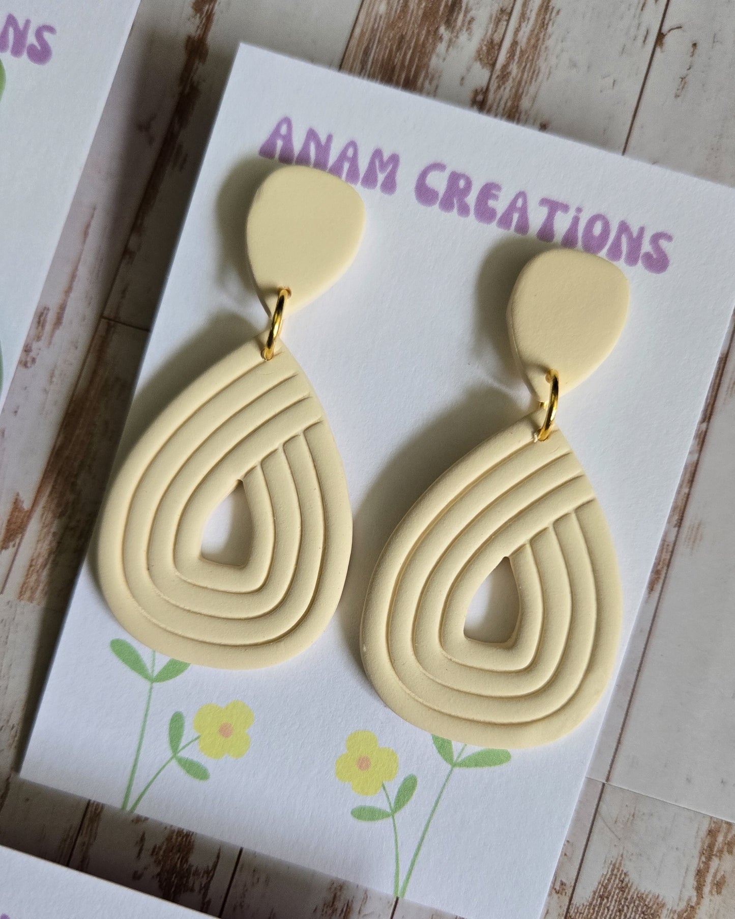 Boho Swirl Earrings, bold colours, classic teardrop shape