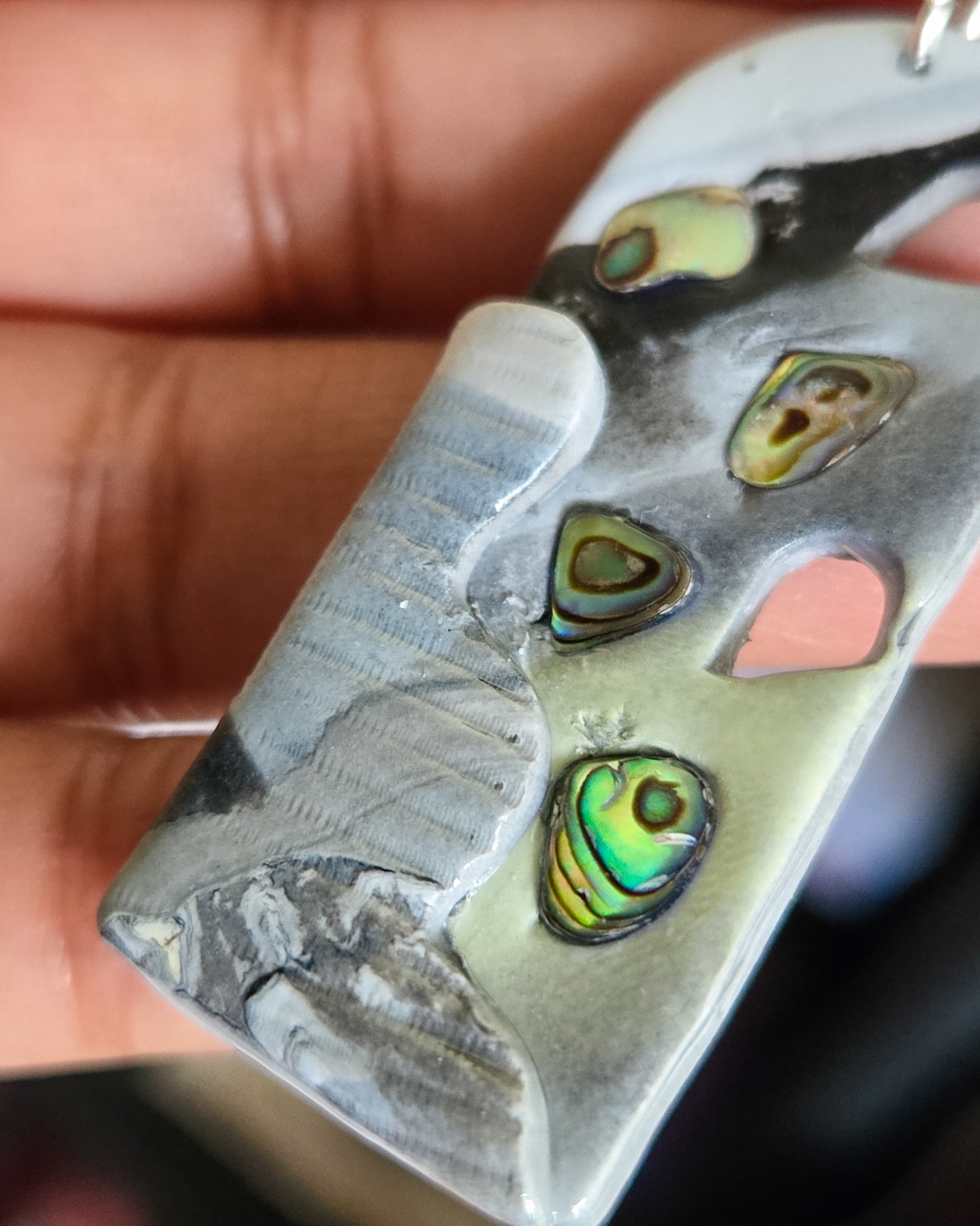 Abalone Shell Intergalactic Earrings, sustainable baddie, repurposing scrap clay