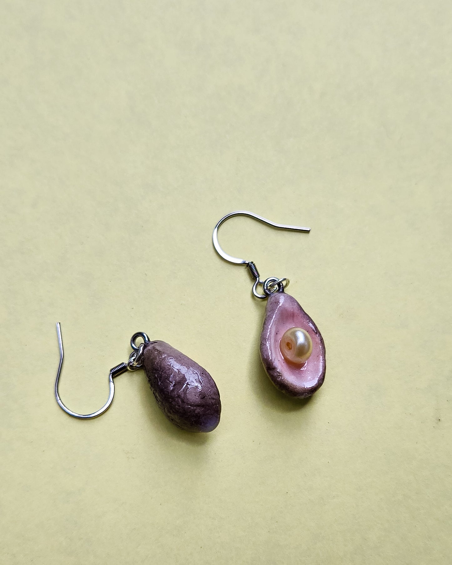 Handsculpted Oyster Pearl Earrings
