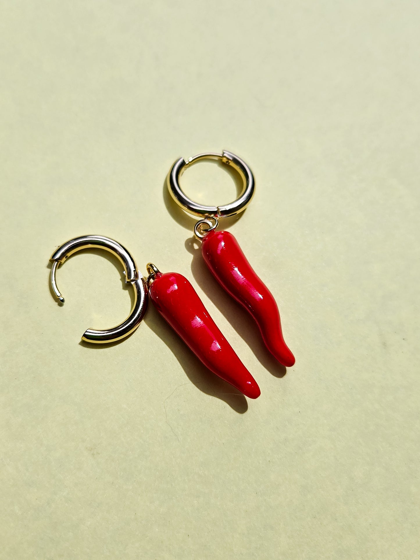 Cornicello Earrings, handsculpted cornicello, italian pride