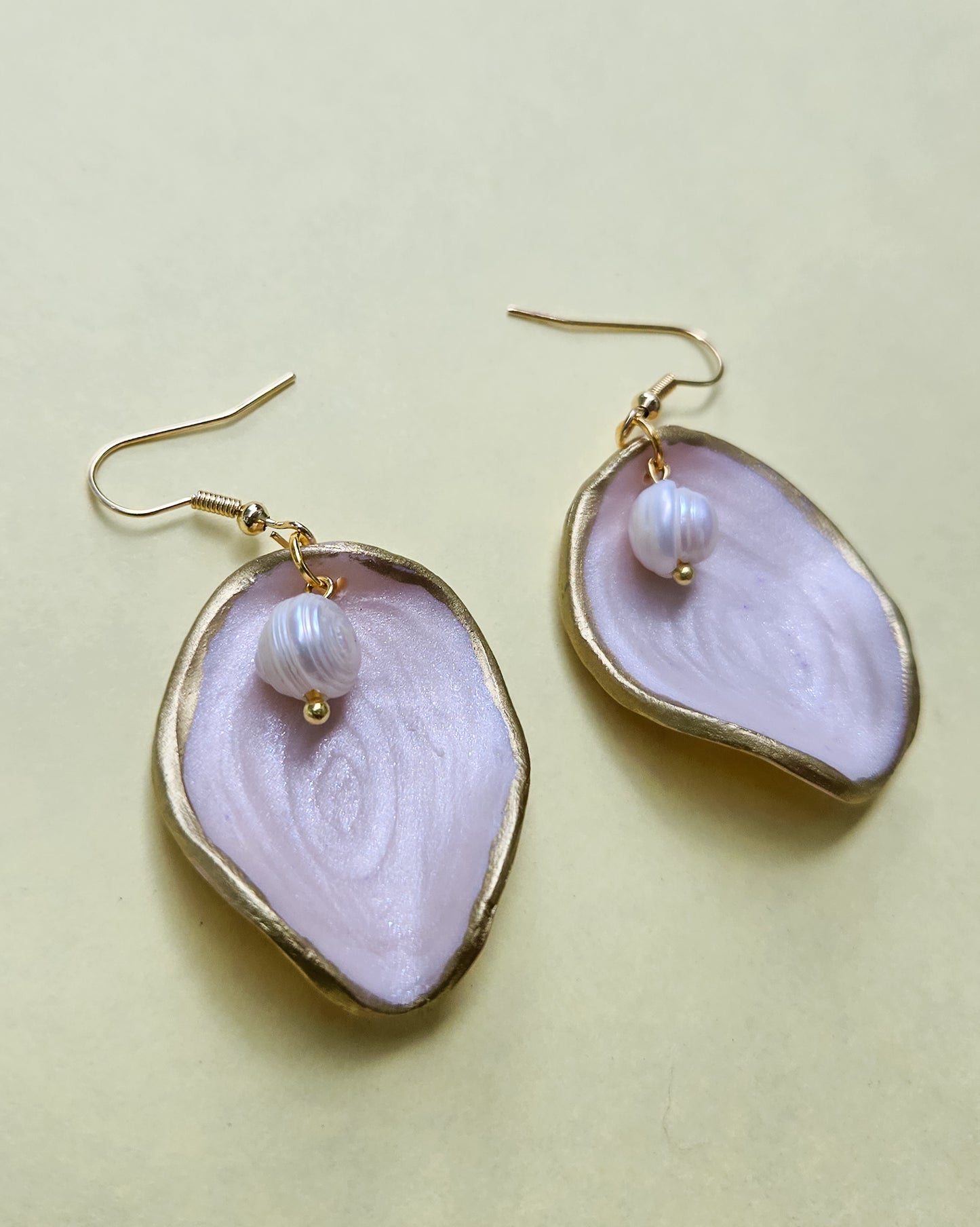 Oyster inspired Freshwater Potato Pearl Earrings