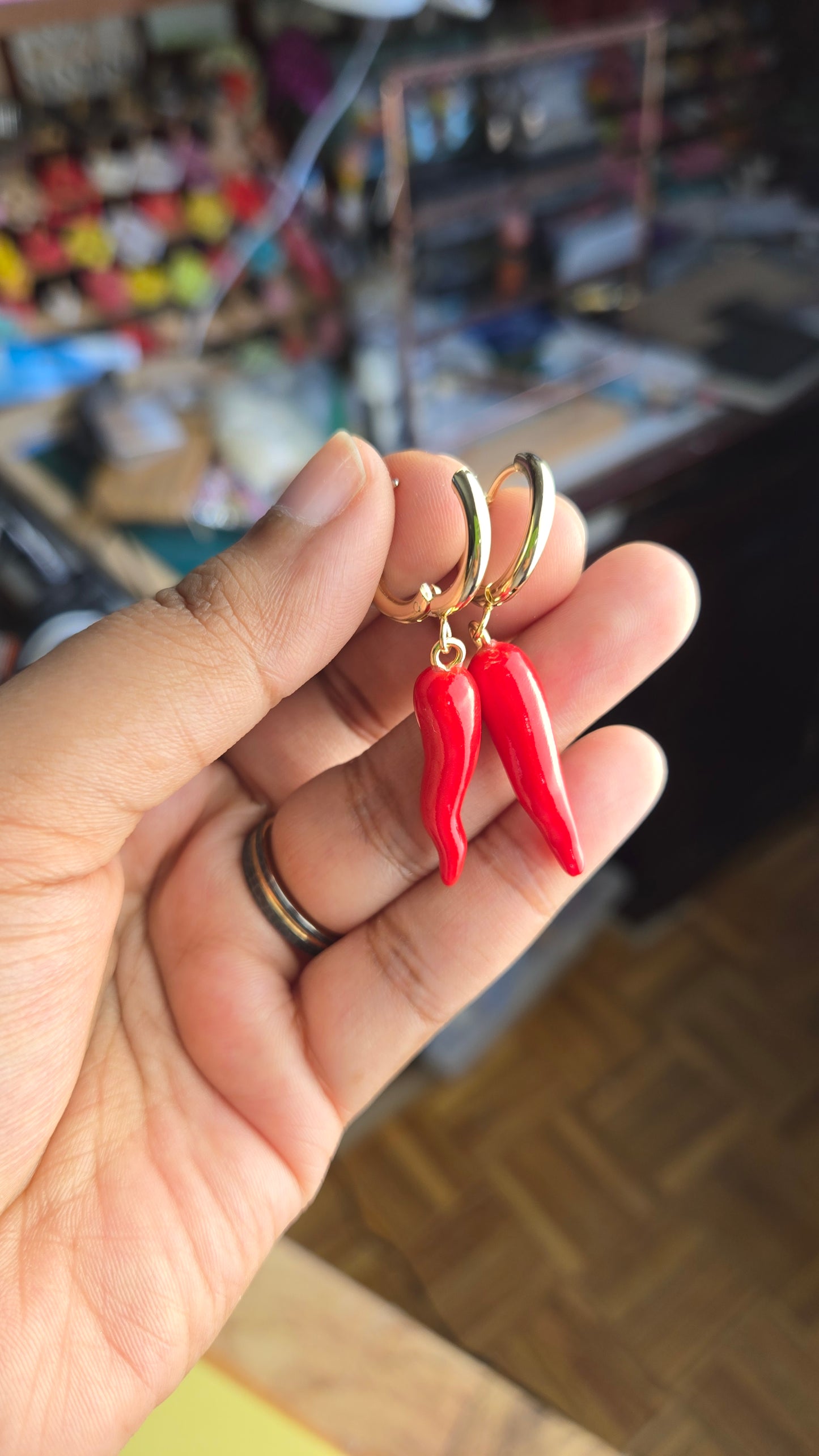 Cornicello Earrings, handsculpted cornicello, italian pride