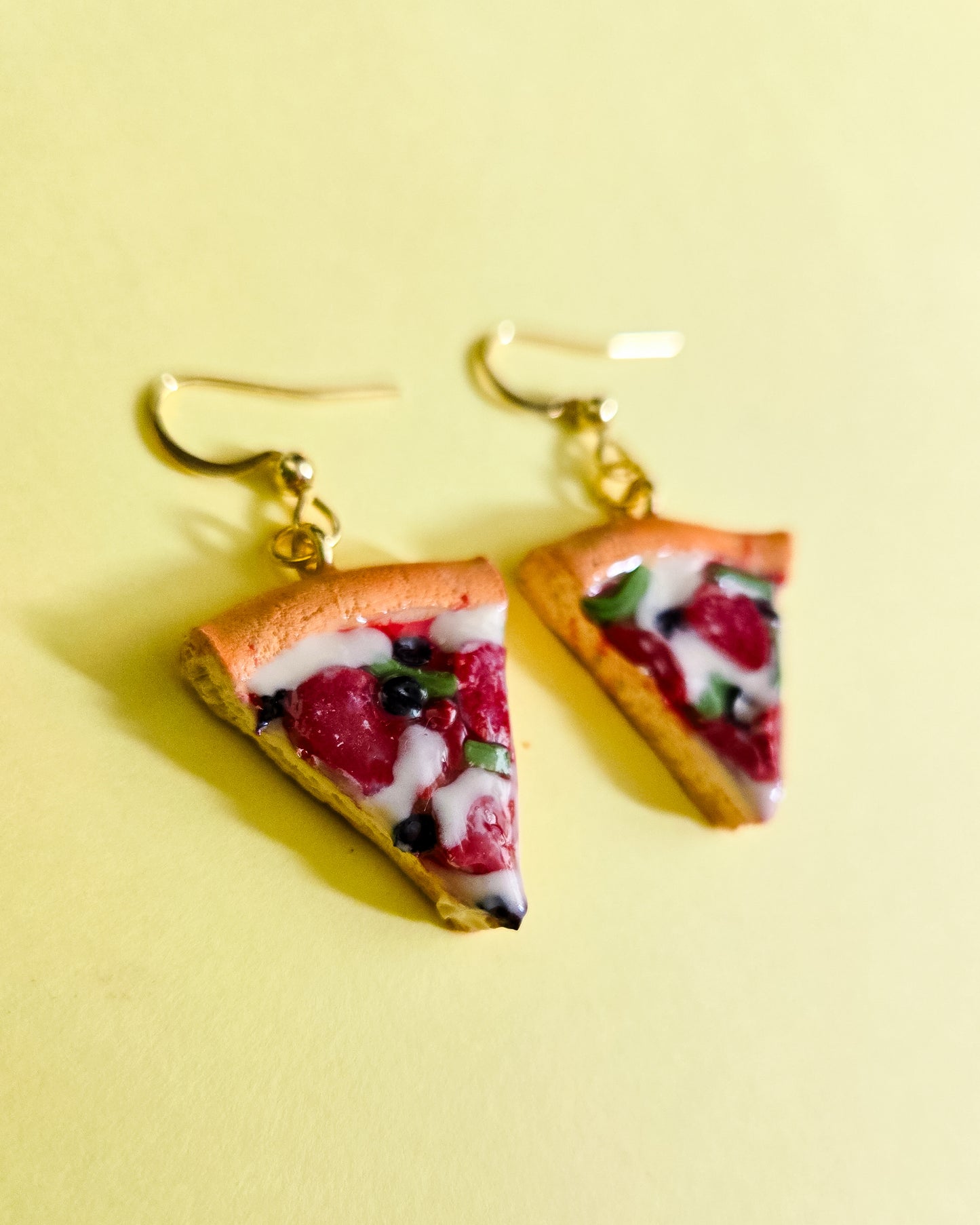 Handsculpted Pizza Slice Earrings