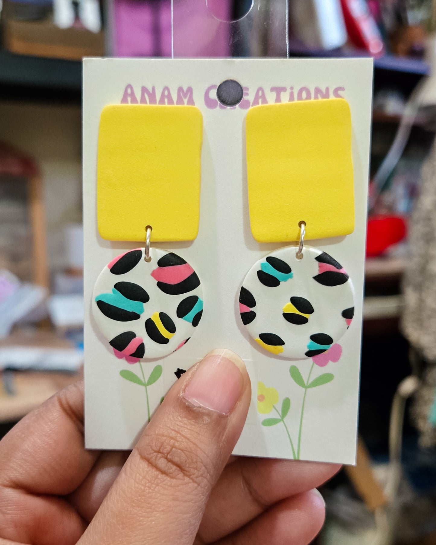 Colourful Leopard Earrings, animal print jewelry