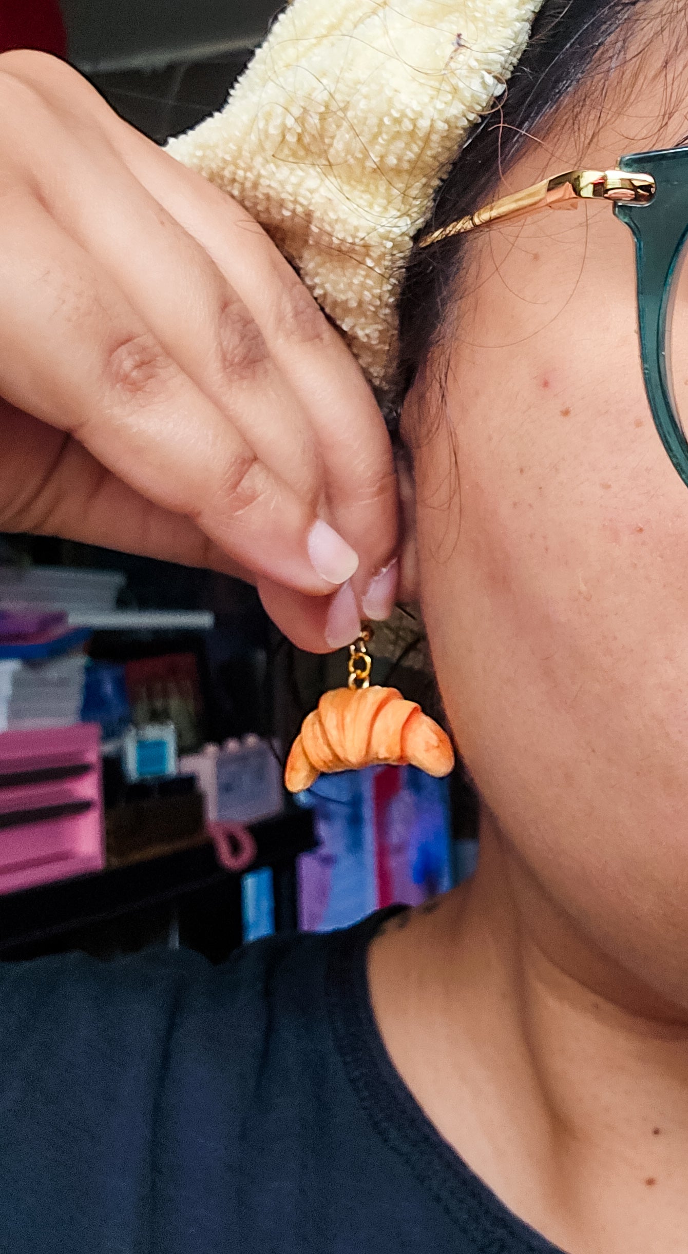 Handsculpted Croissant Earrings