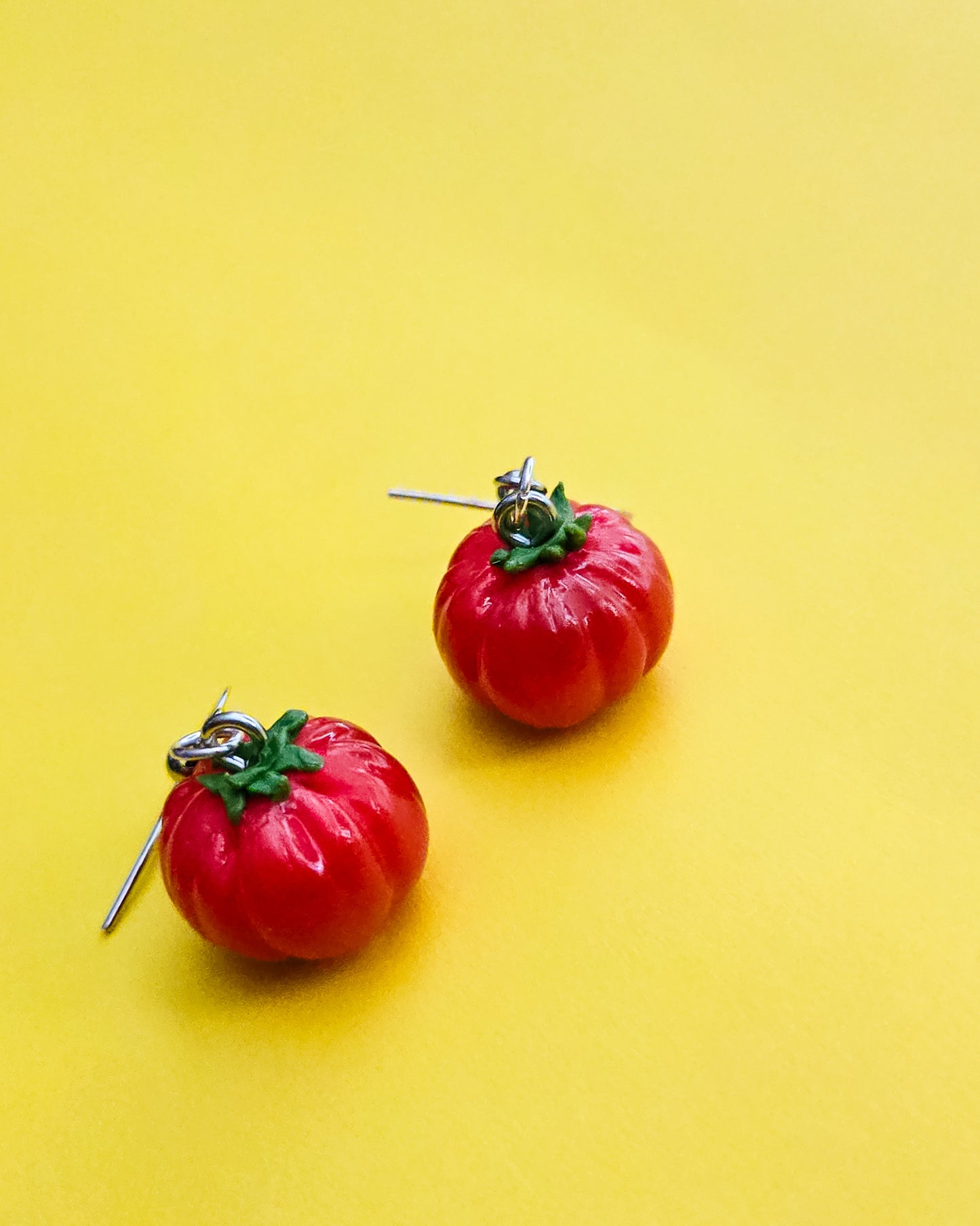 Handsculpted Tomato Earrings