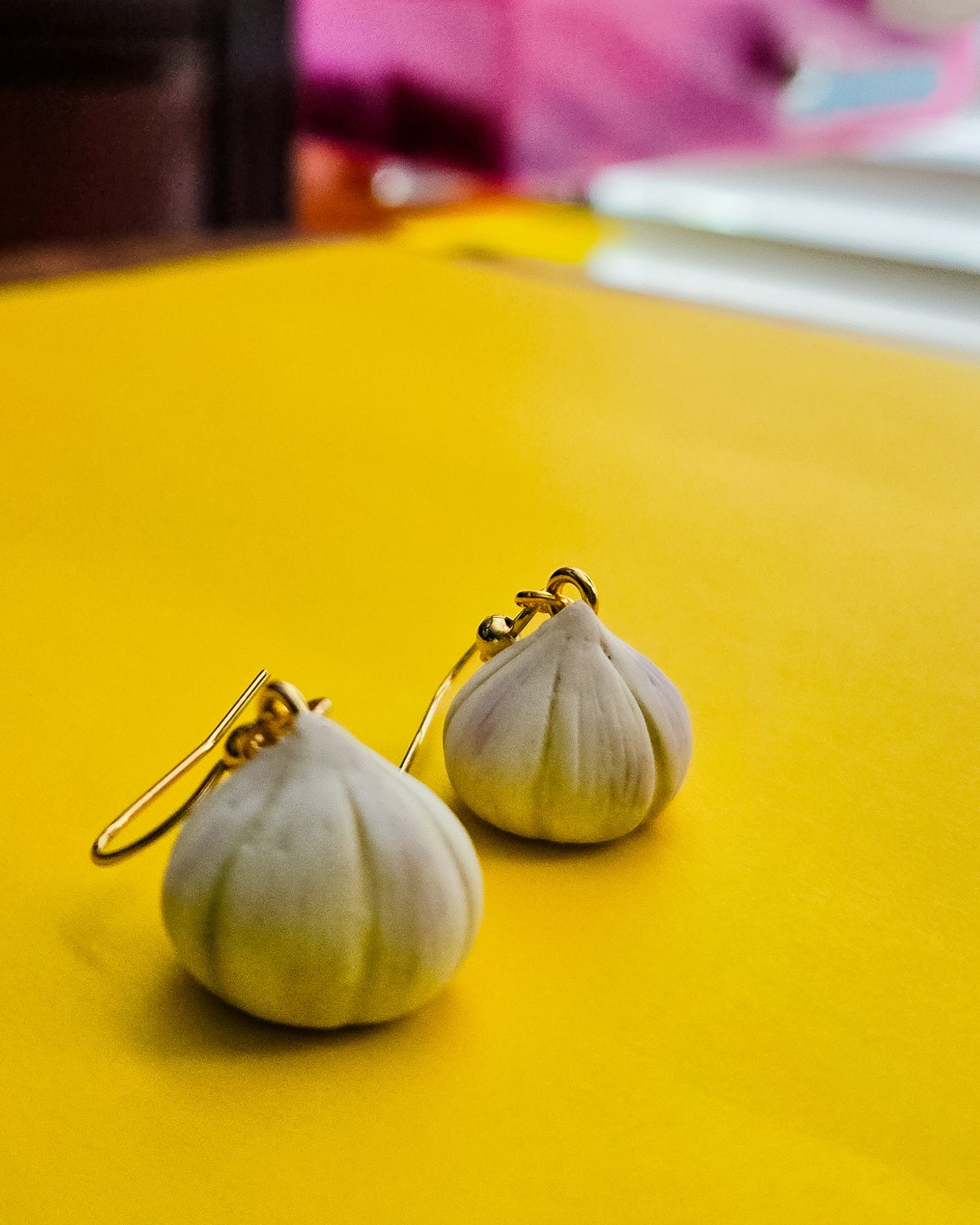 Handsculpted Garlic Earrings, garlic girl