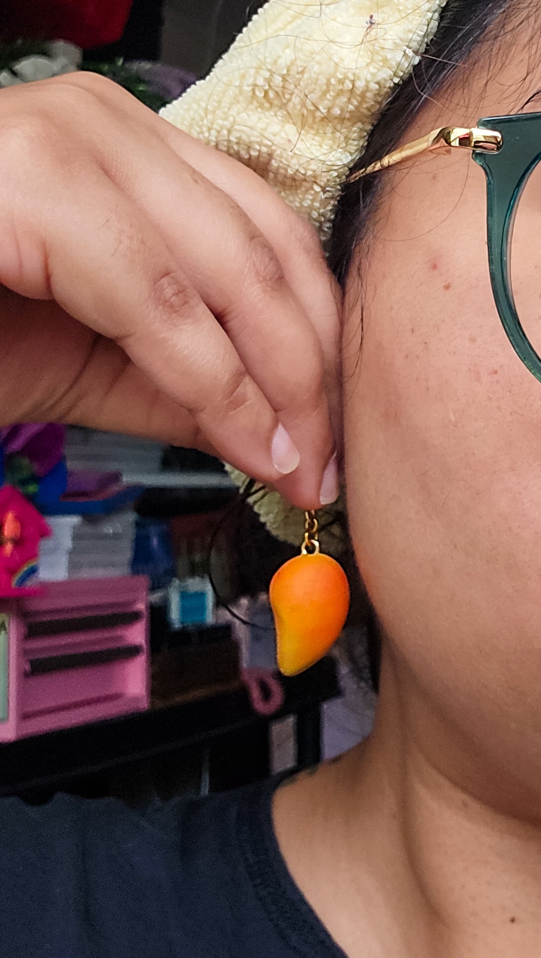 Handsculpted Mango Earrings