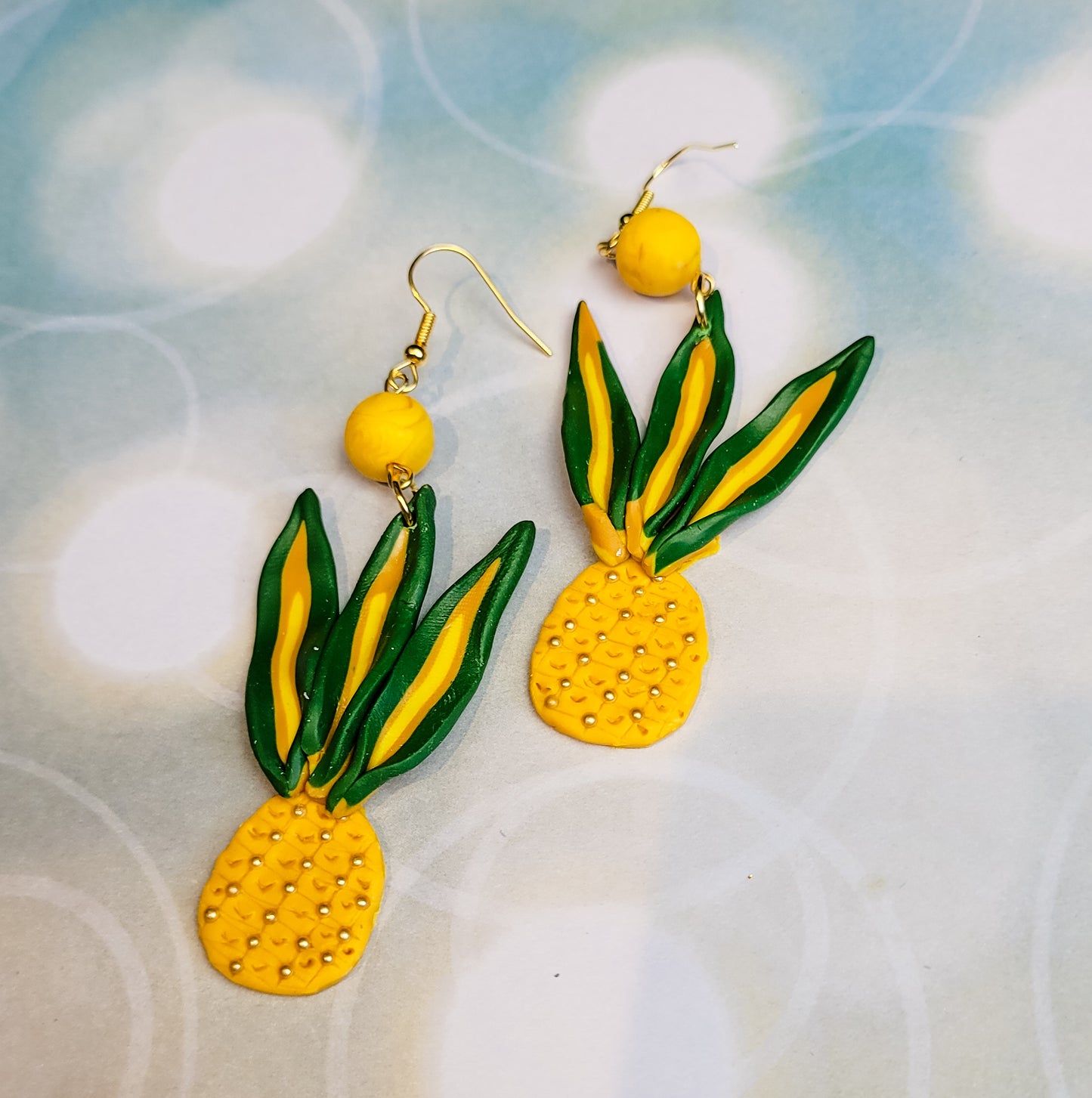 Handsculpted Beaded Pineapple Earrings