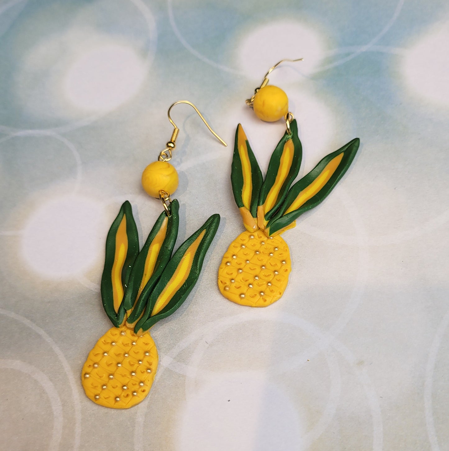 Handsculpted Beaded Pineapple Earrings
