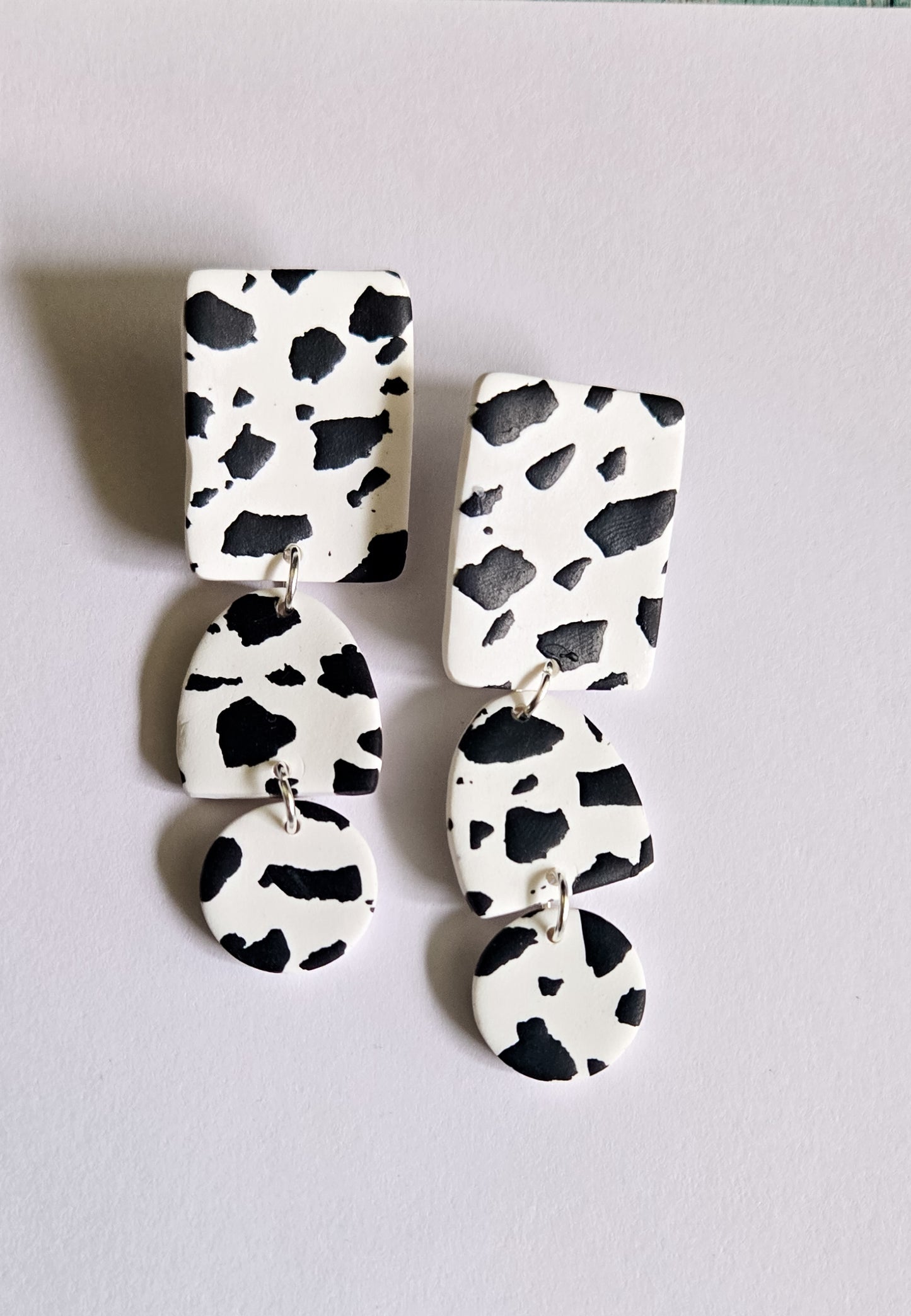Cow Print Earrings, animal print jewelry