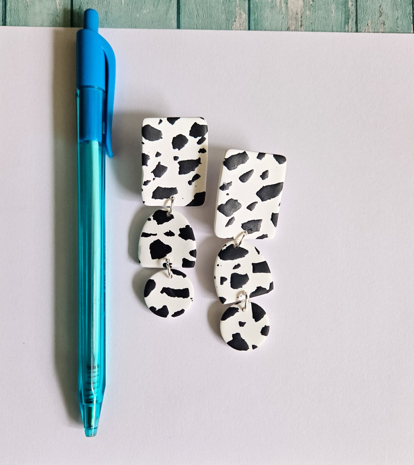 Cow Print Earrings, animal print jewelry