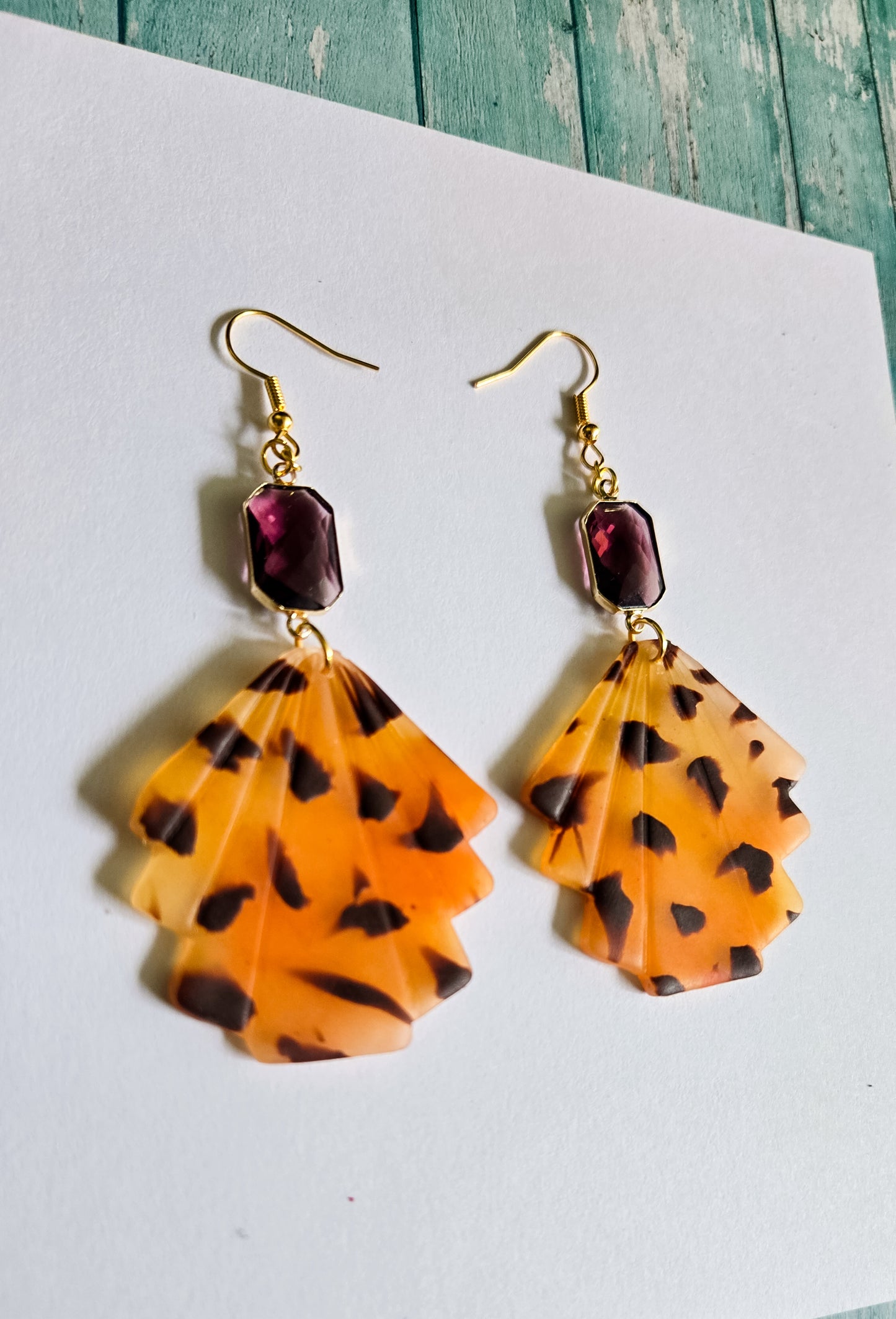Tortoise Shell Earrings, animal print jewelry