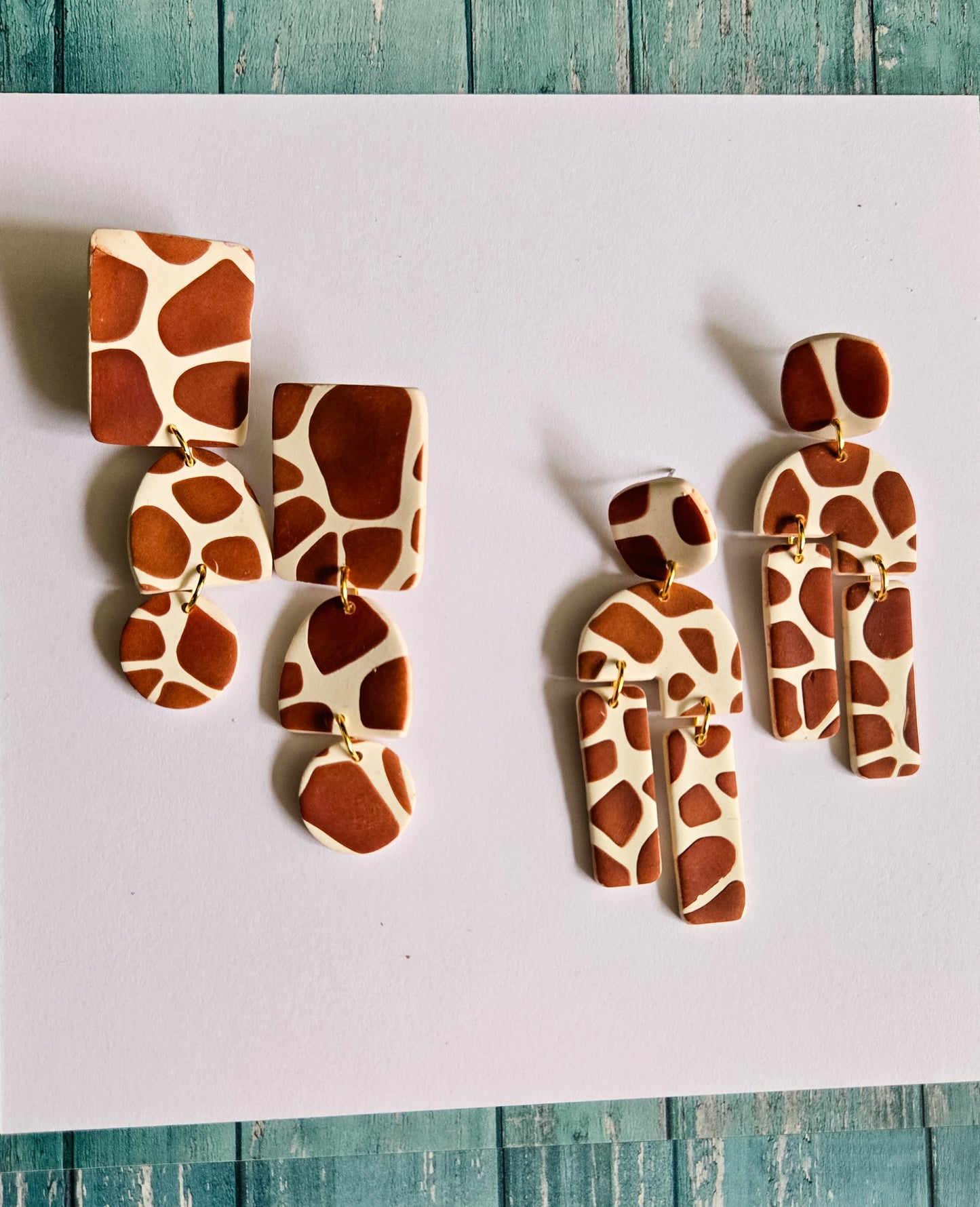 Giraffe Print earrings, animal print jewelry