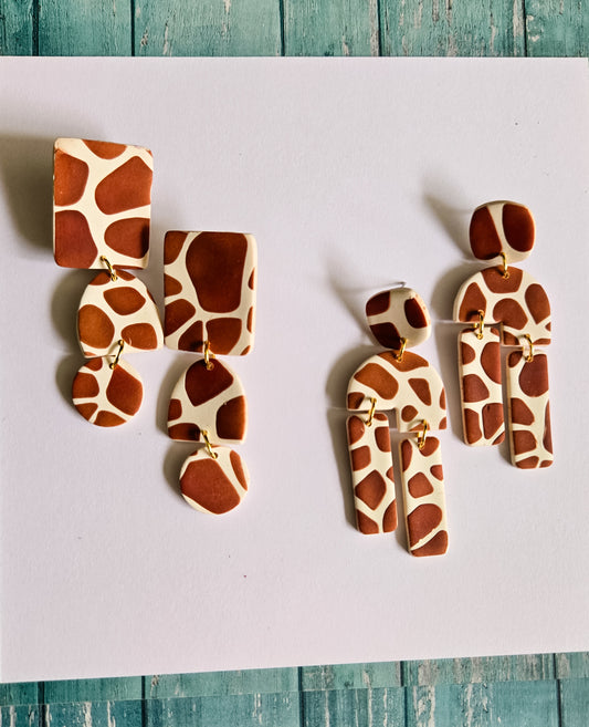 Giraffe Print earrings, animal print jewelry