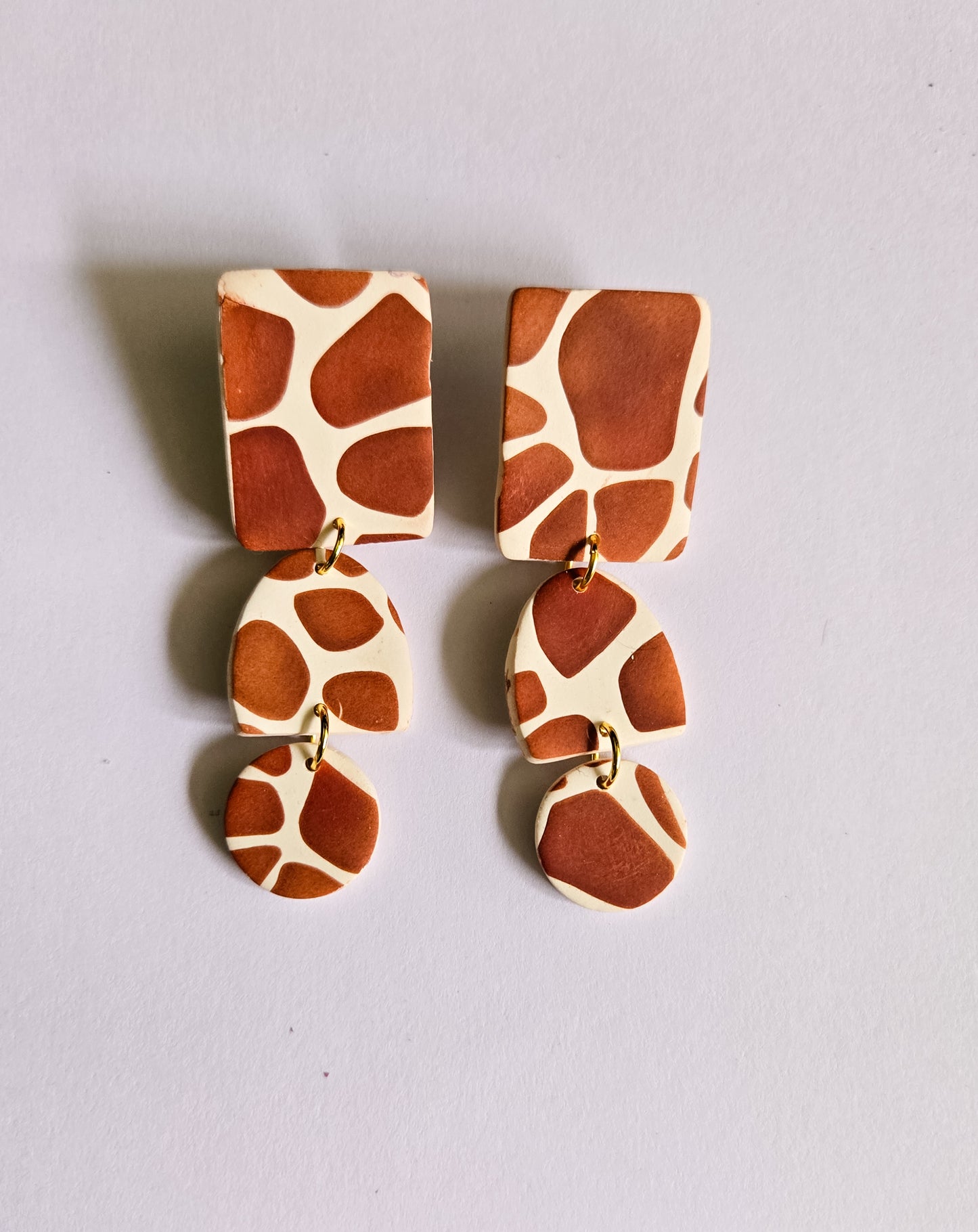 Giraffe Print earrings, animal print jewelry
