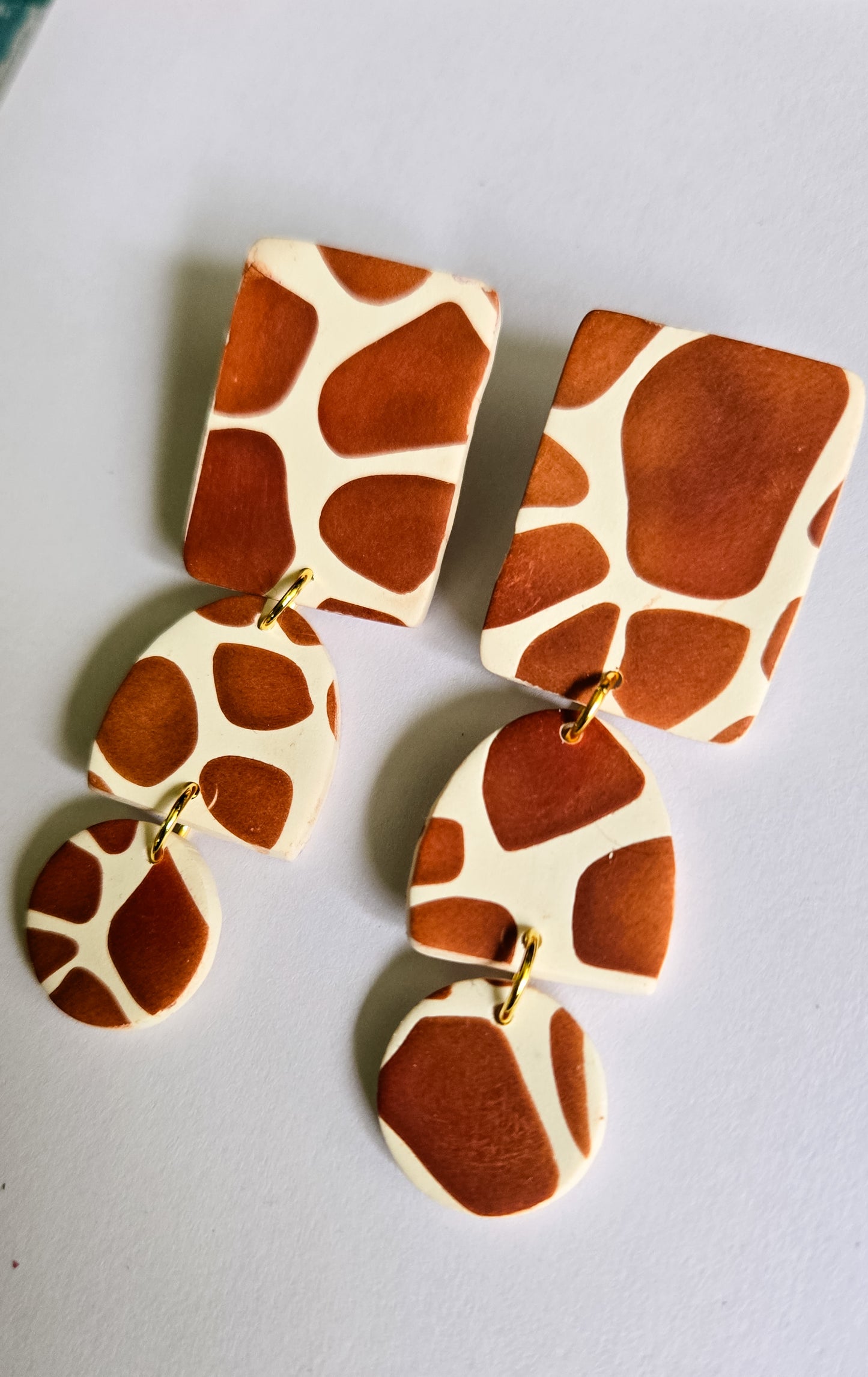 Giraffe Print earrings, animal print jewelry