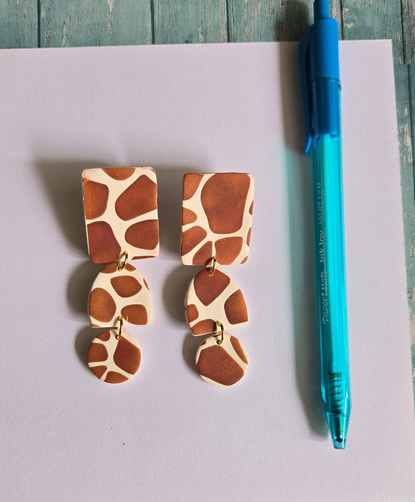 Giraffe Print earrings, animal print jewelry