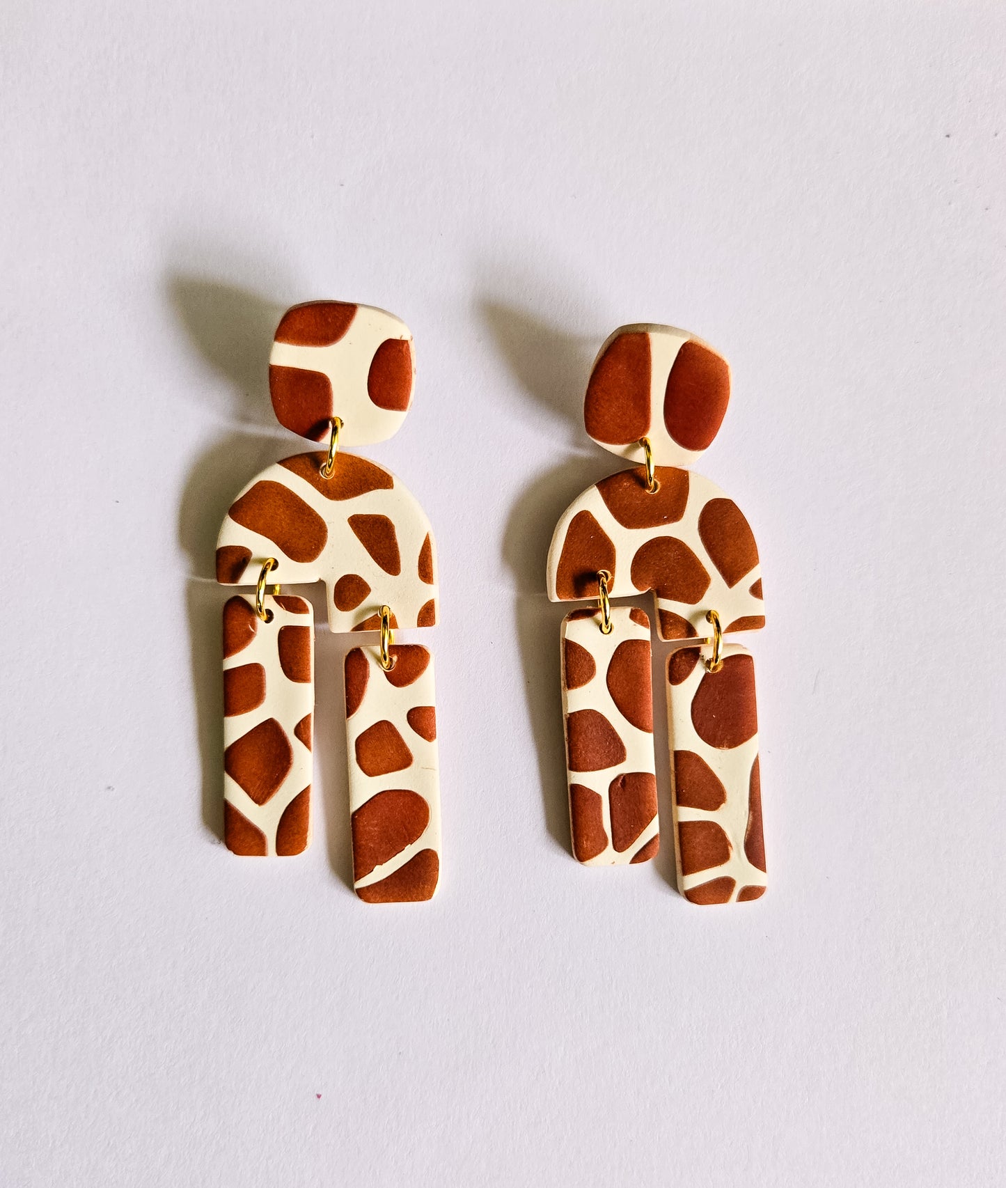Giraffe Print earrings, animal print jewelry
