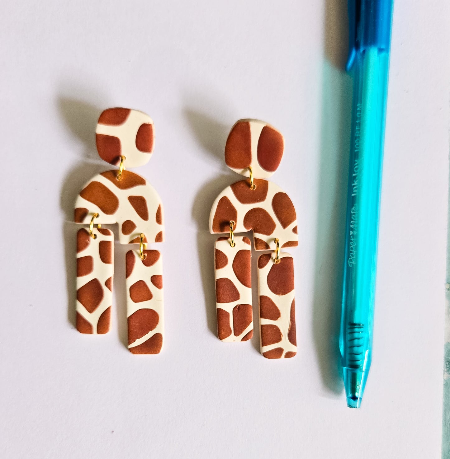 Giraffe Print earrings, animal print jewelry