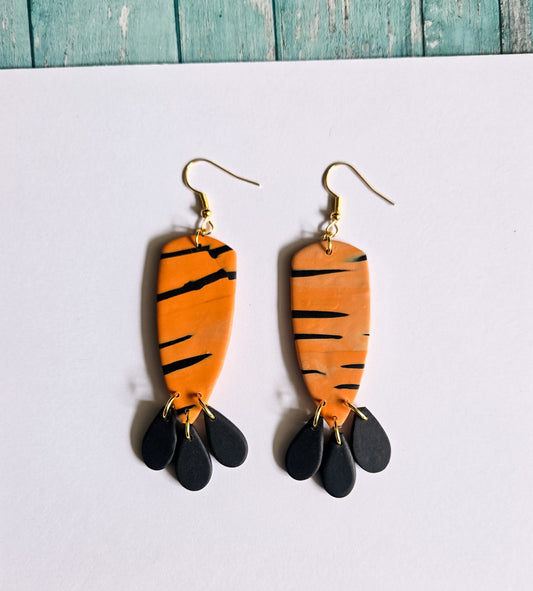 Tiger Print Earrings, TWO different pairs available
