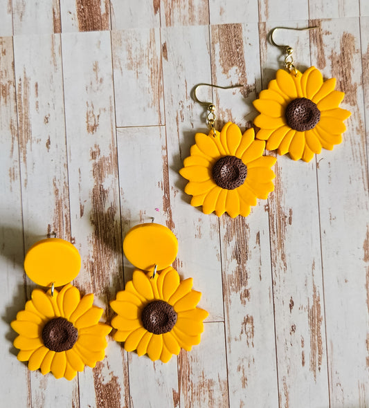 Sunflower Stud Dangle Earrings