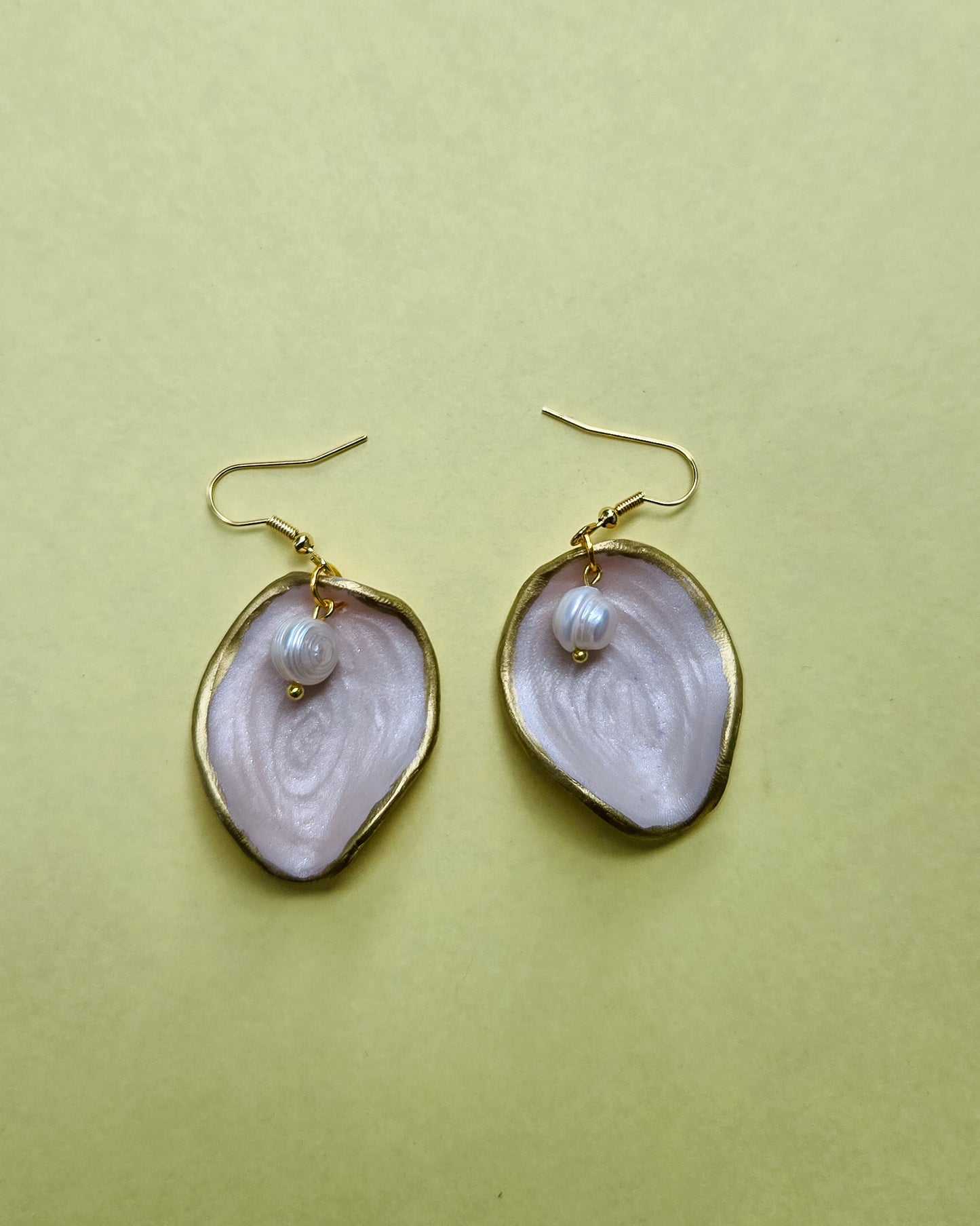 Oyster inspired Freshwater Potato Pearl Earrings