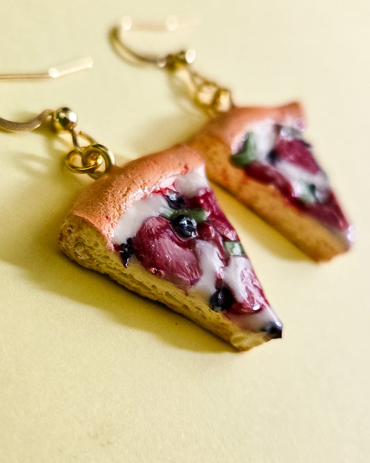 Handsculpted Pizza Slice Earrings