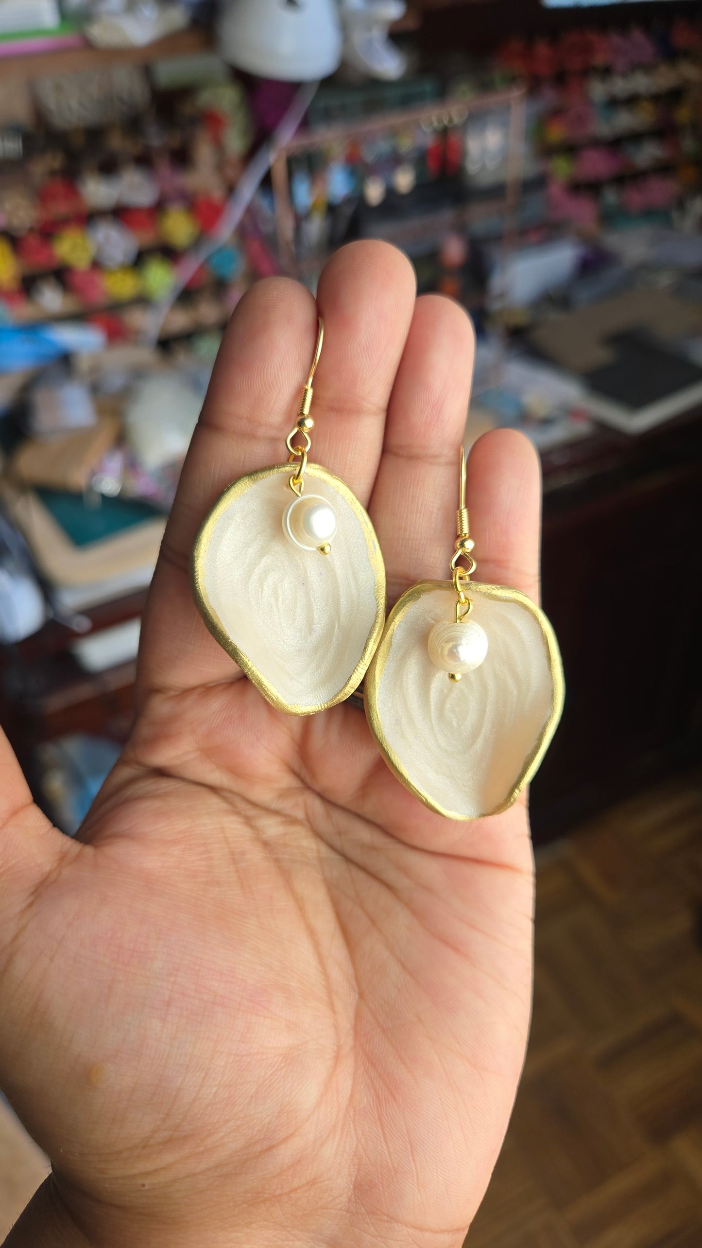 Oyster inspired Freshwater Potato Pearl Earrings