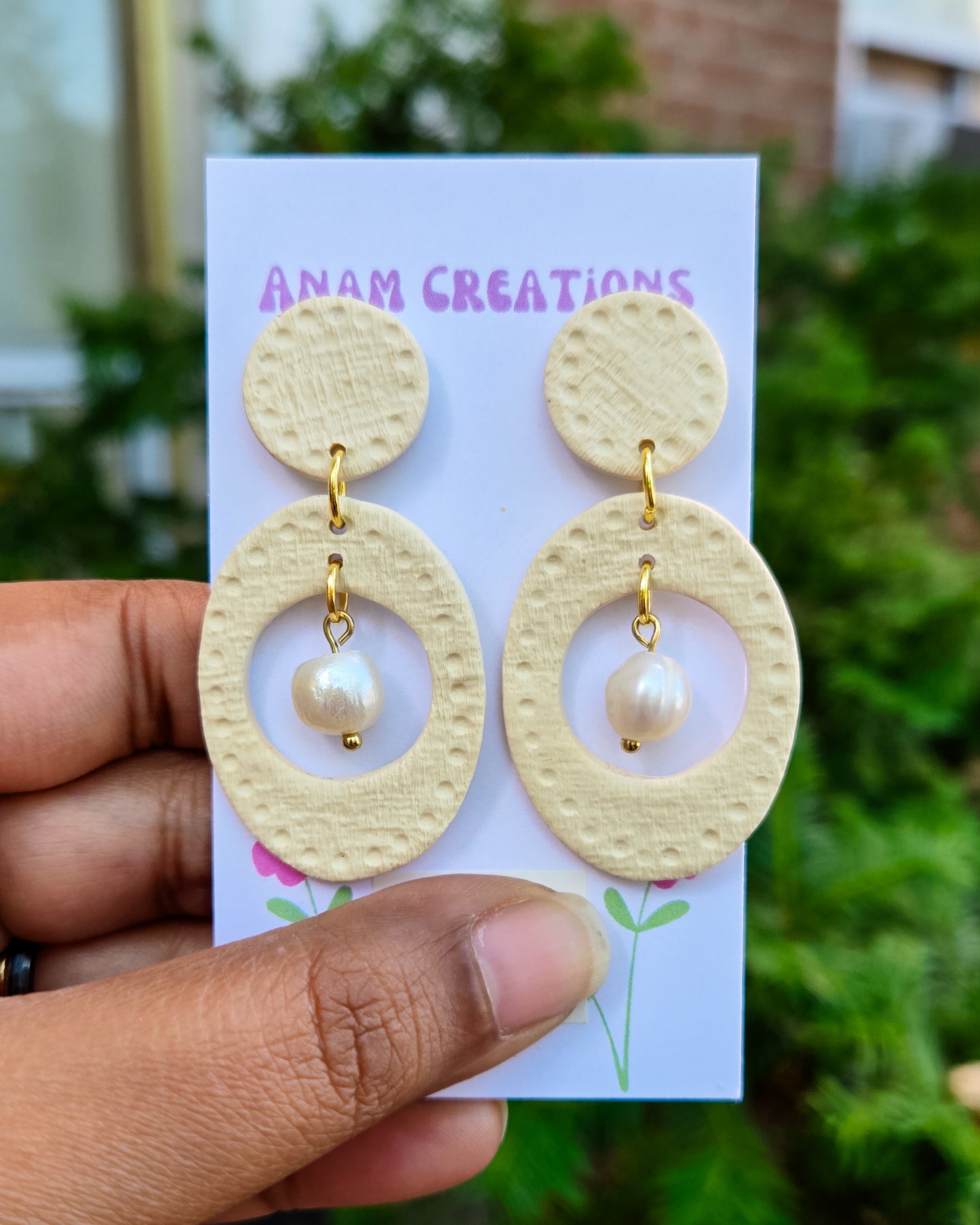 Linen Texture Inspired Earrings, FOUR DIFFERENT PAIRS AVAILABLE