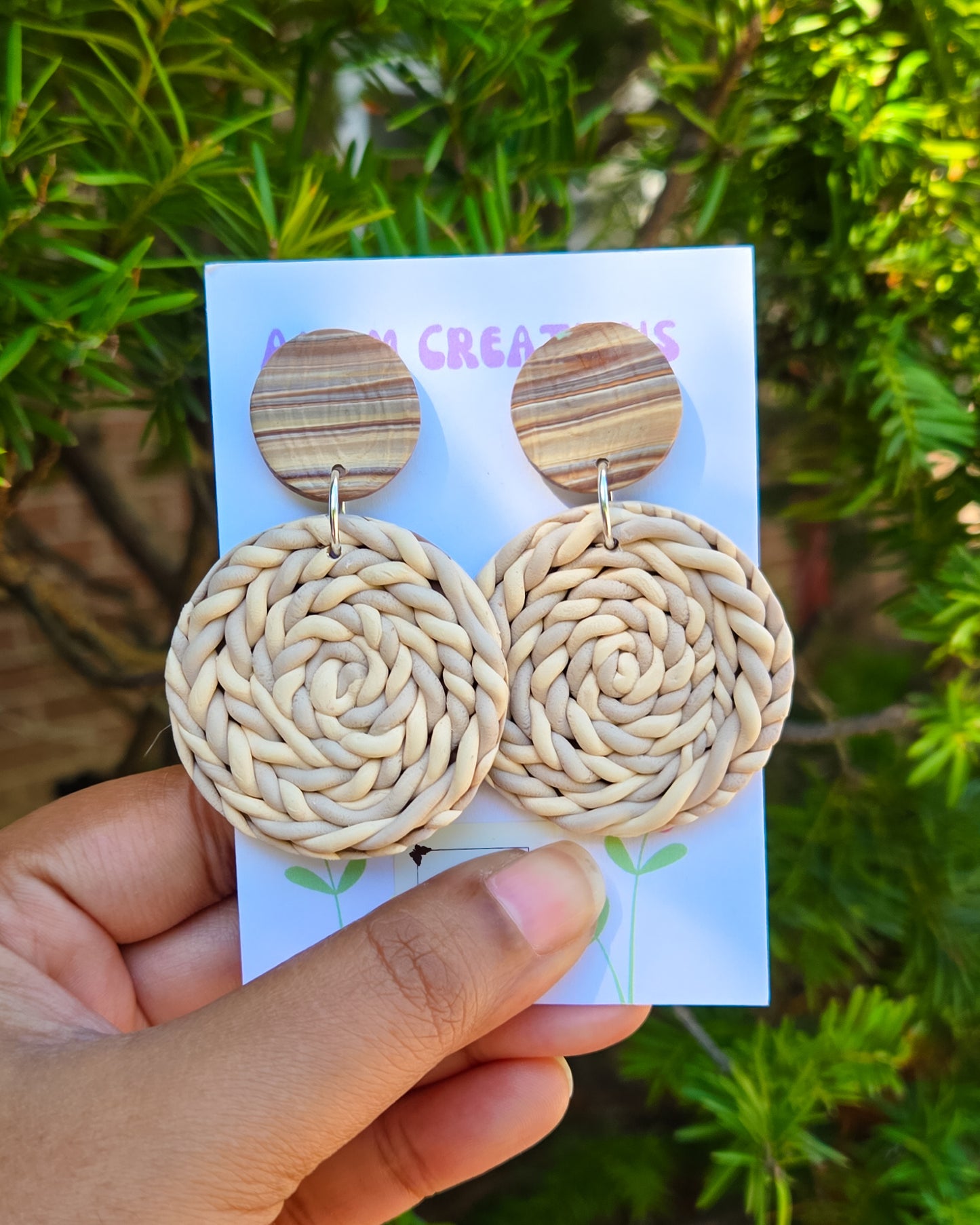 Woven Basket Coil Inspired Earrings, FIVE DIFFERENT PAIRS AVAIL.