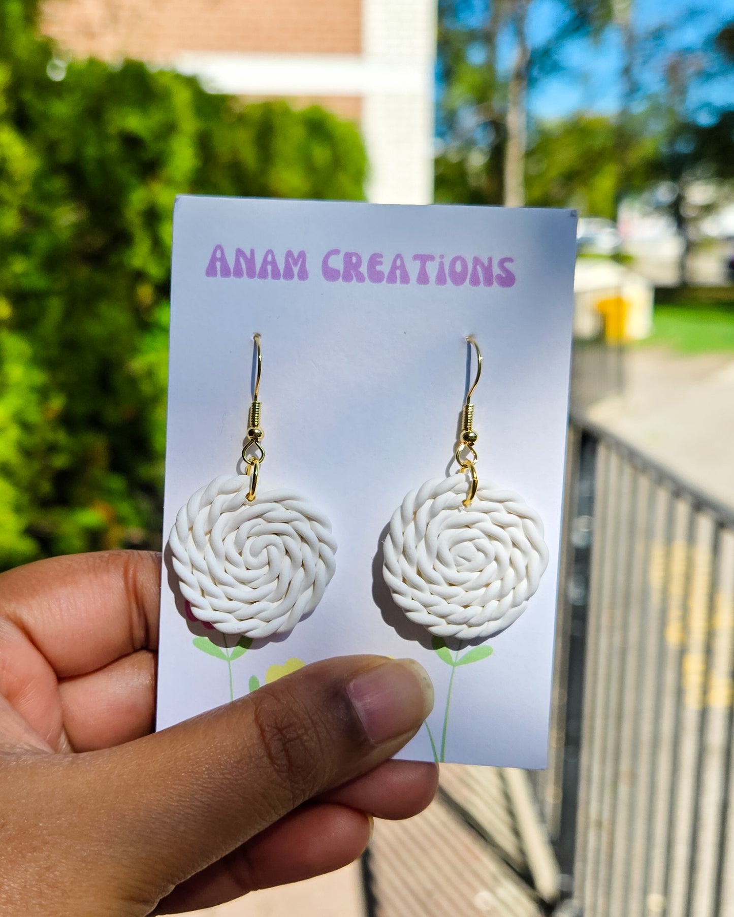 Woven Basket Coil Inspired Earrings, FIVE DIFFERENT PAIRS AVAIL.