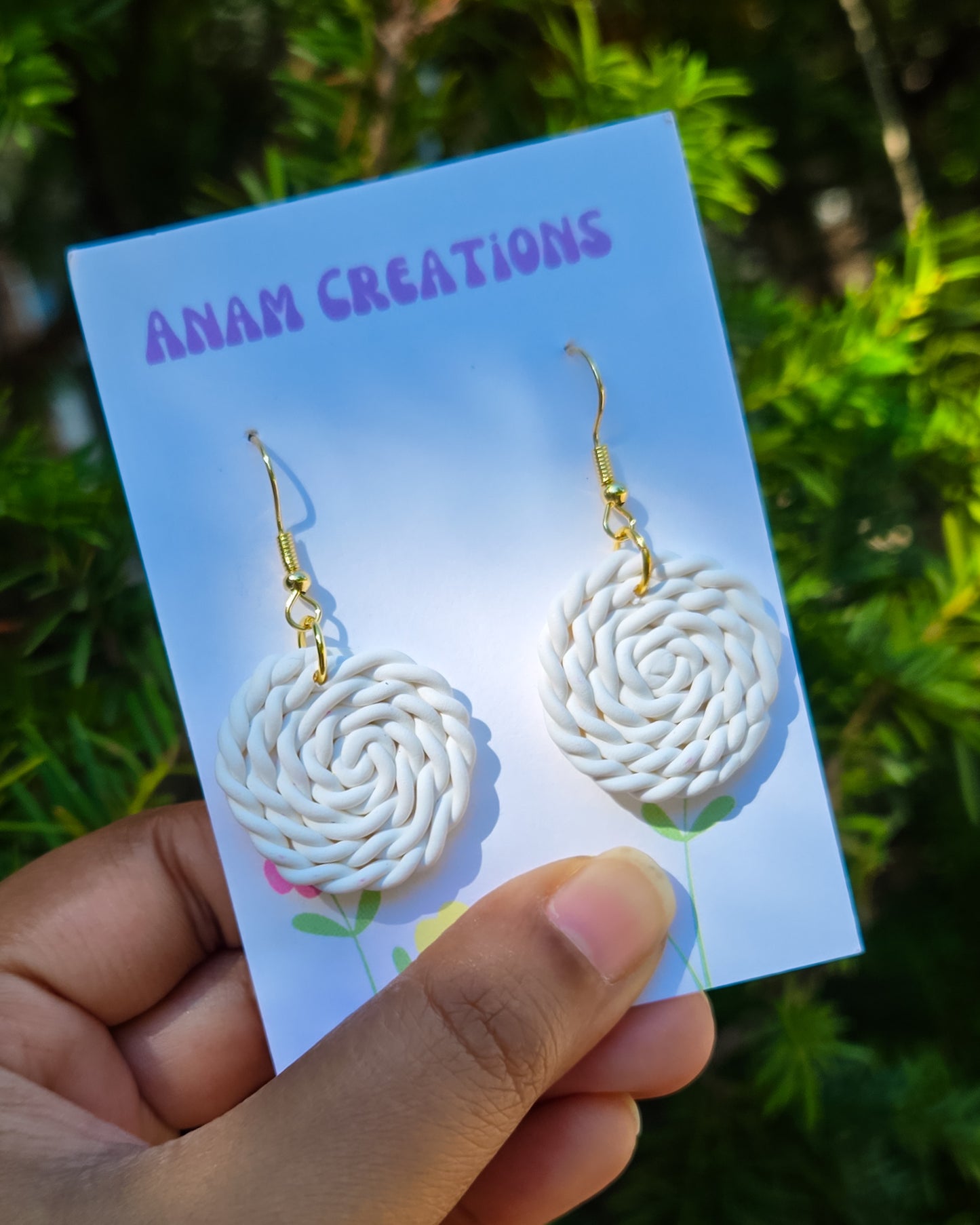 Woven Basket Coil Inspired Earrings, FIVE DIFFERENT PAIRS AVAIL.