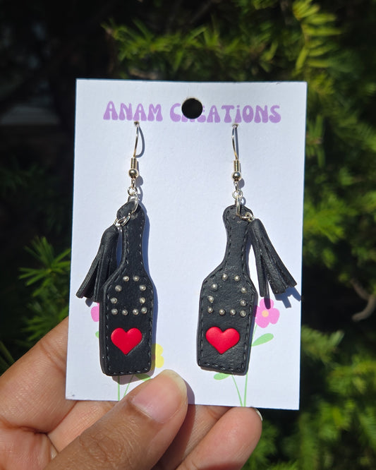 Leather Paddle Earrings