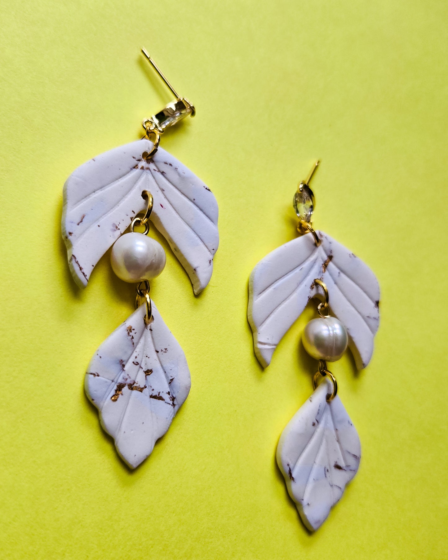 Elegant Freshwater Pearl Earrings with cubic zirconia gold plated studs