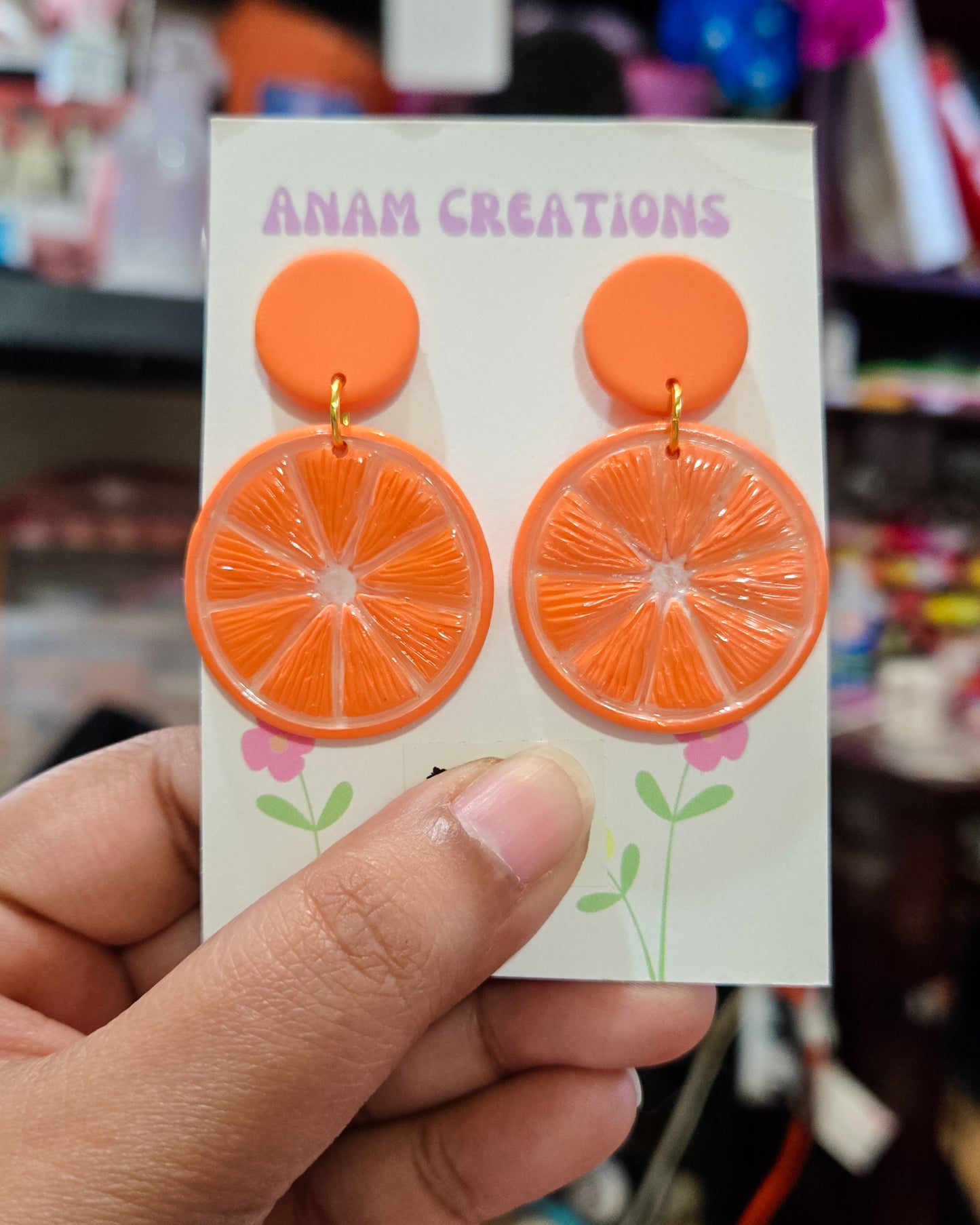 Citrus Earrings, lime lemon orange