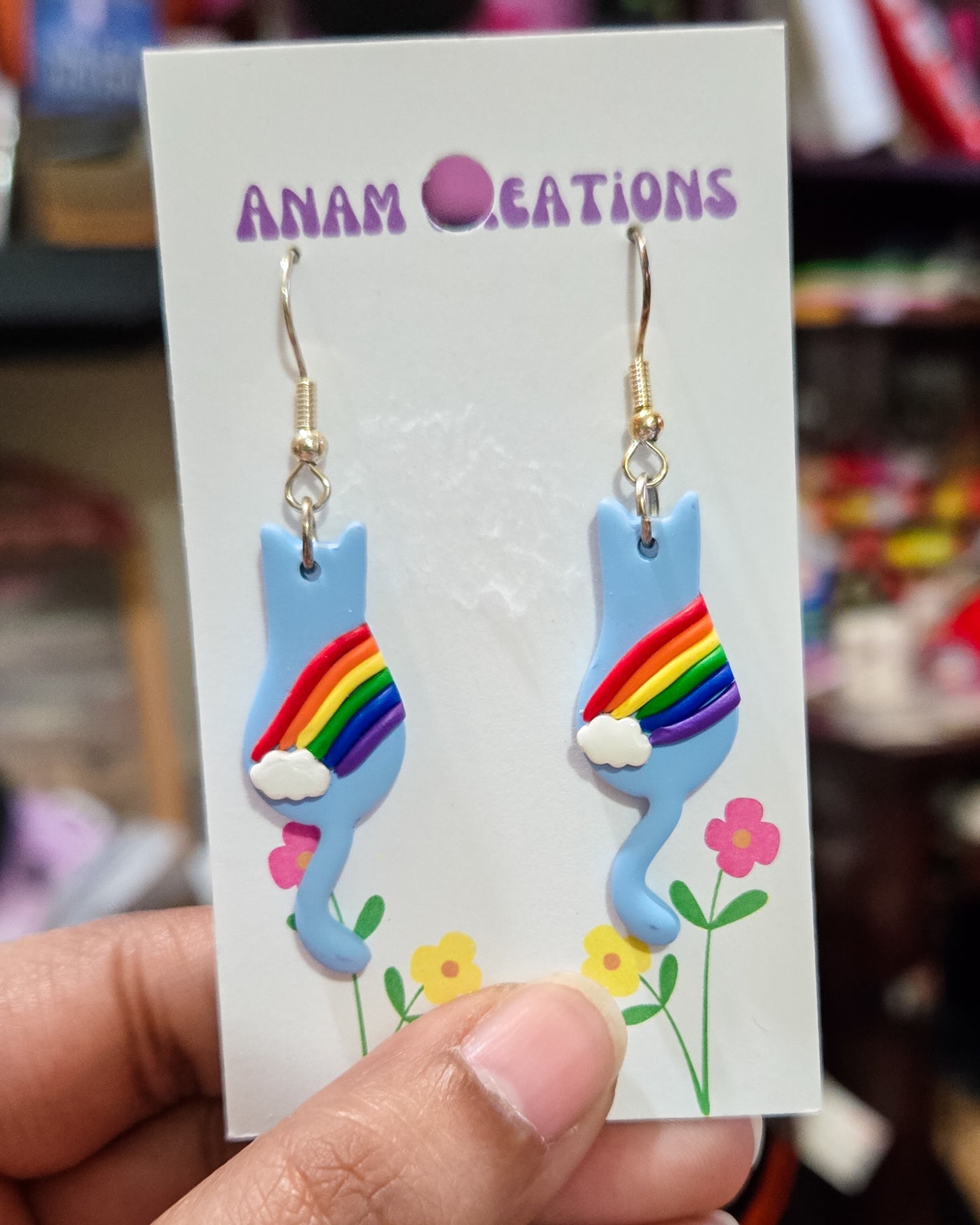 Rainbow Cat Earrings