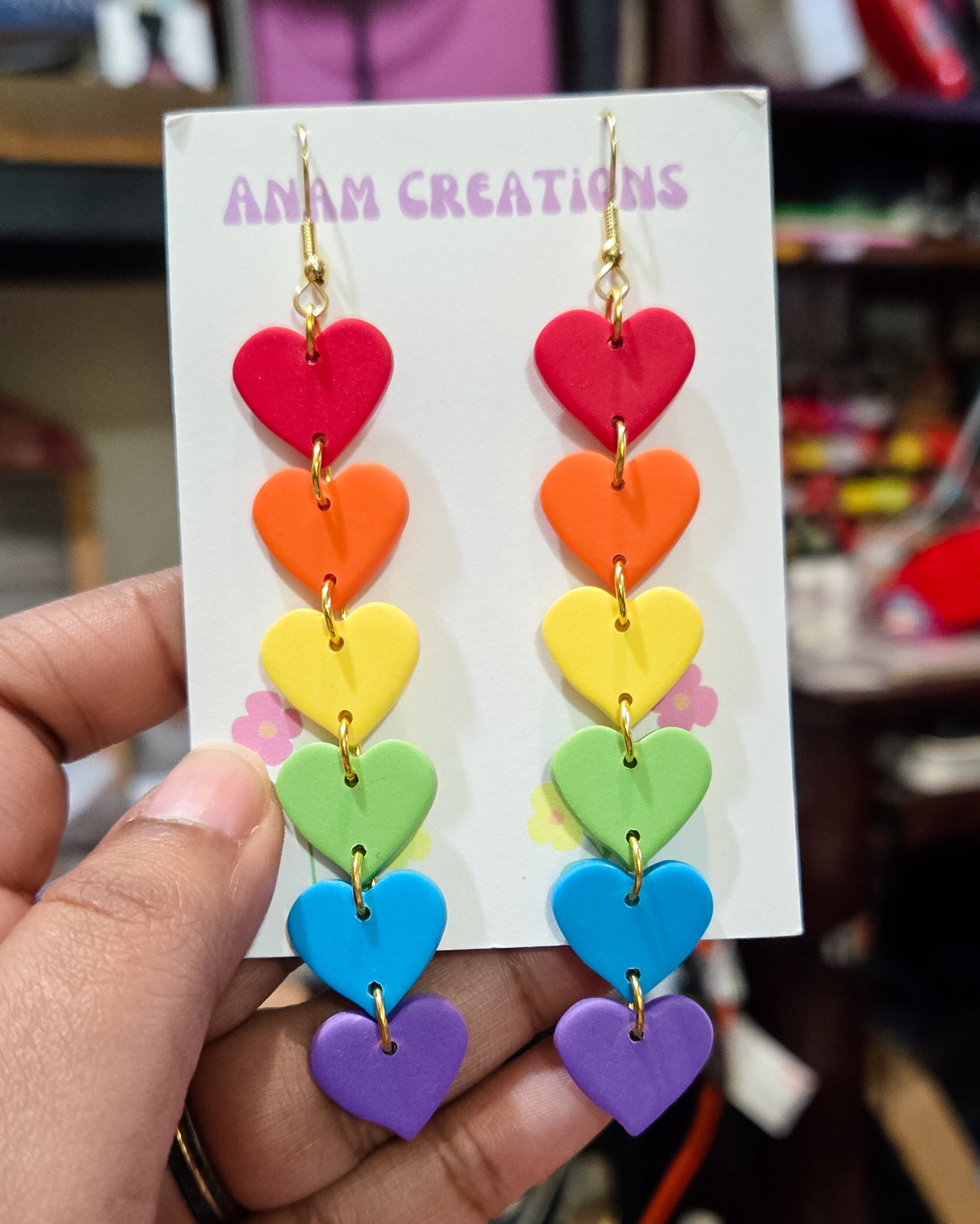 Rainbow Heart Earrings