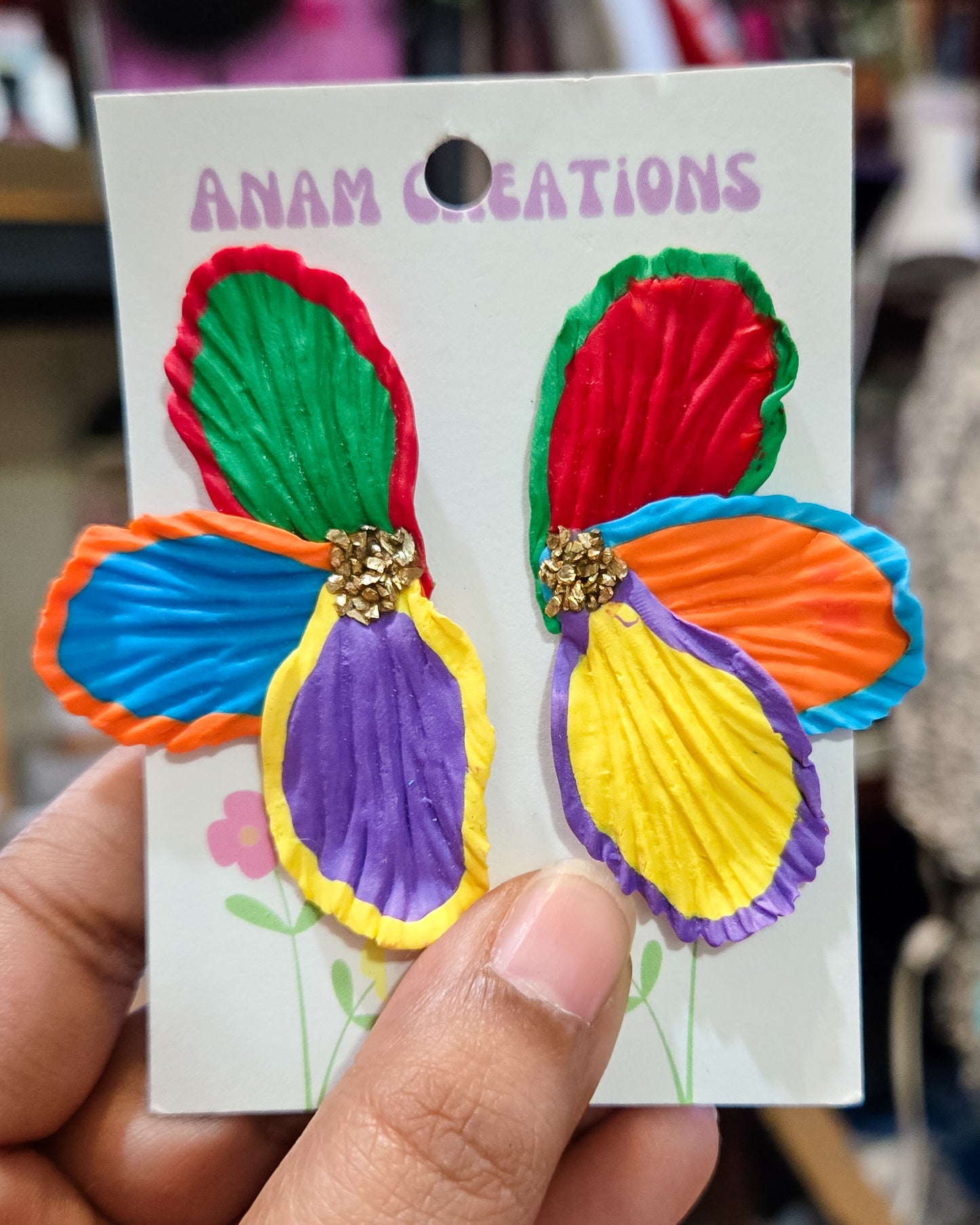Rainbow Flower Petal Studs