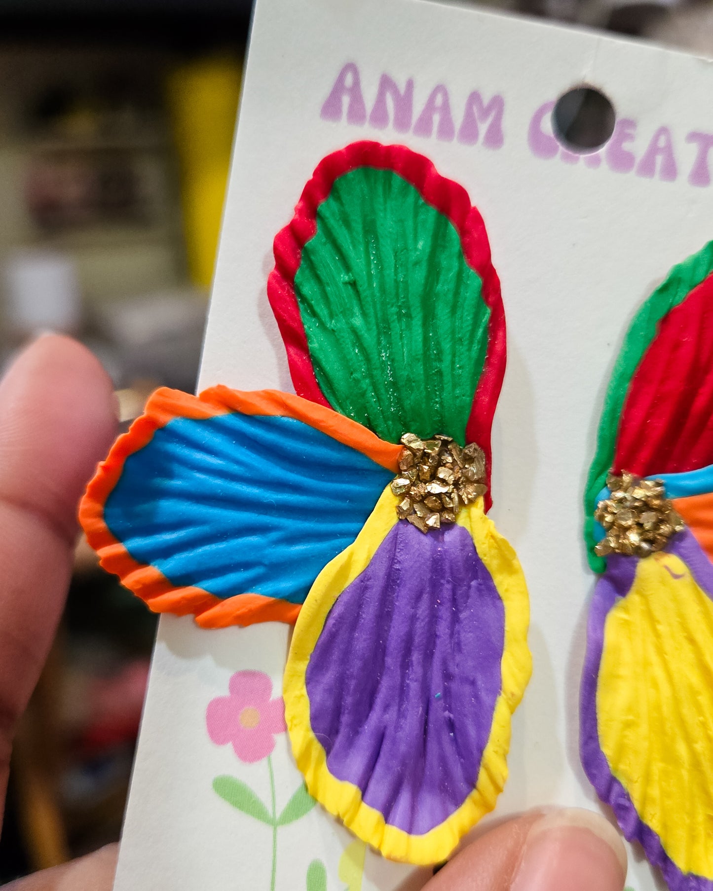 Rainbow Flower Petal Studs