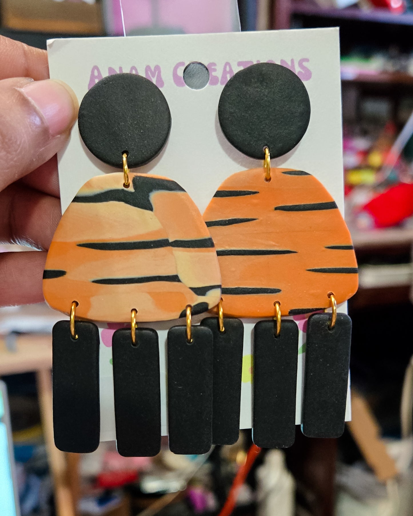 Tiger Print Earrings, TWO different pairs available