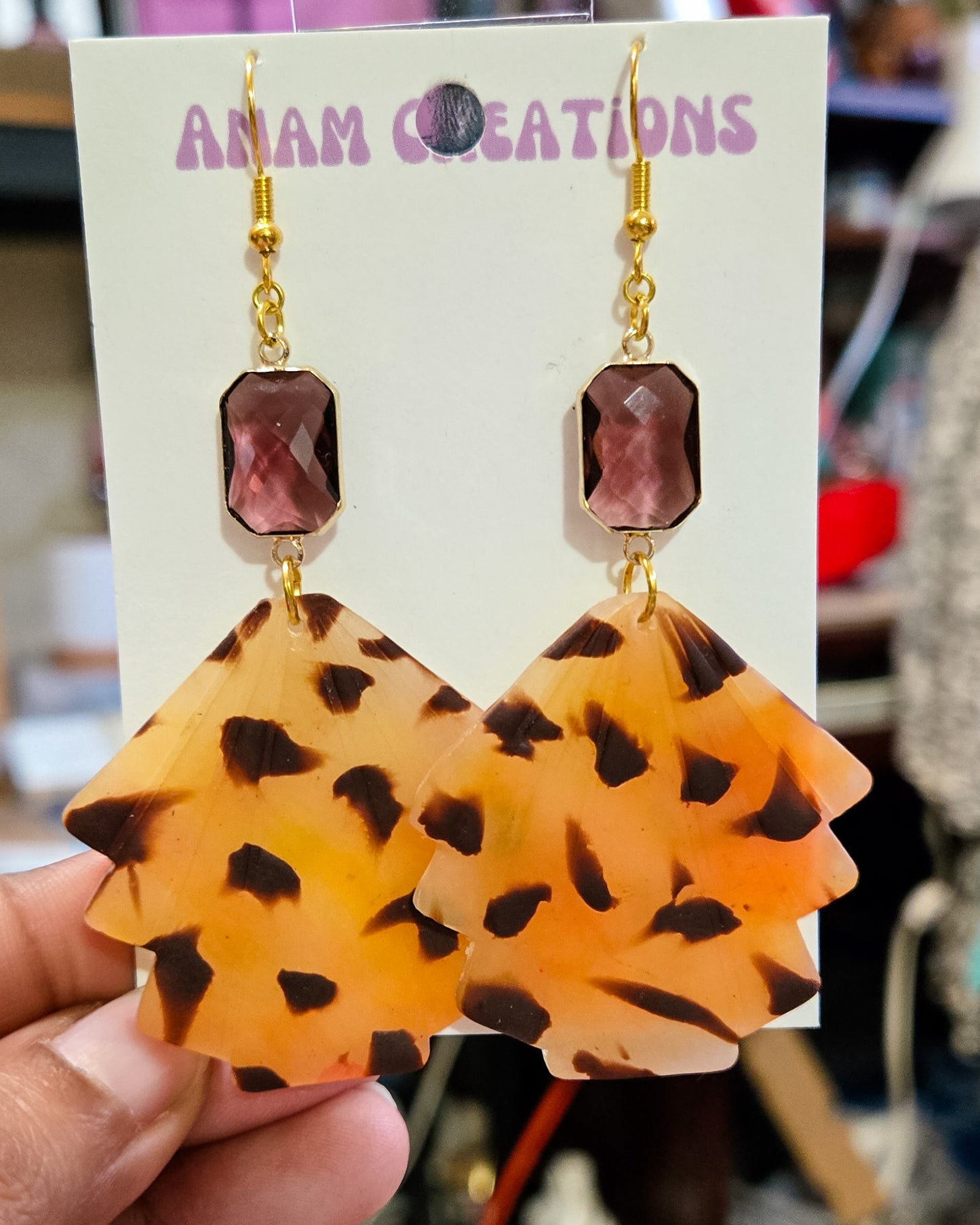Tortoise Shell Earrings, animal print jewelry