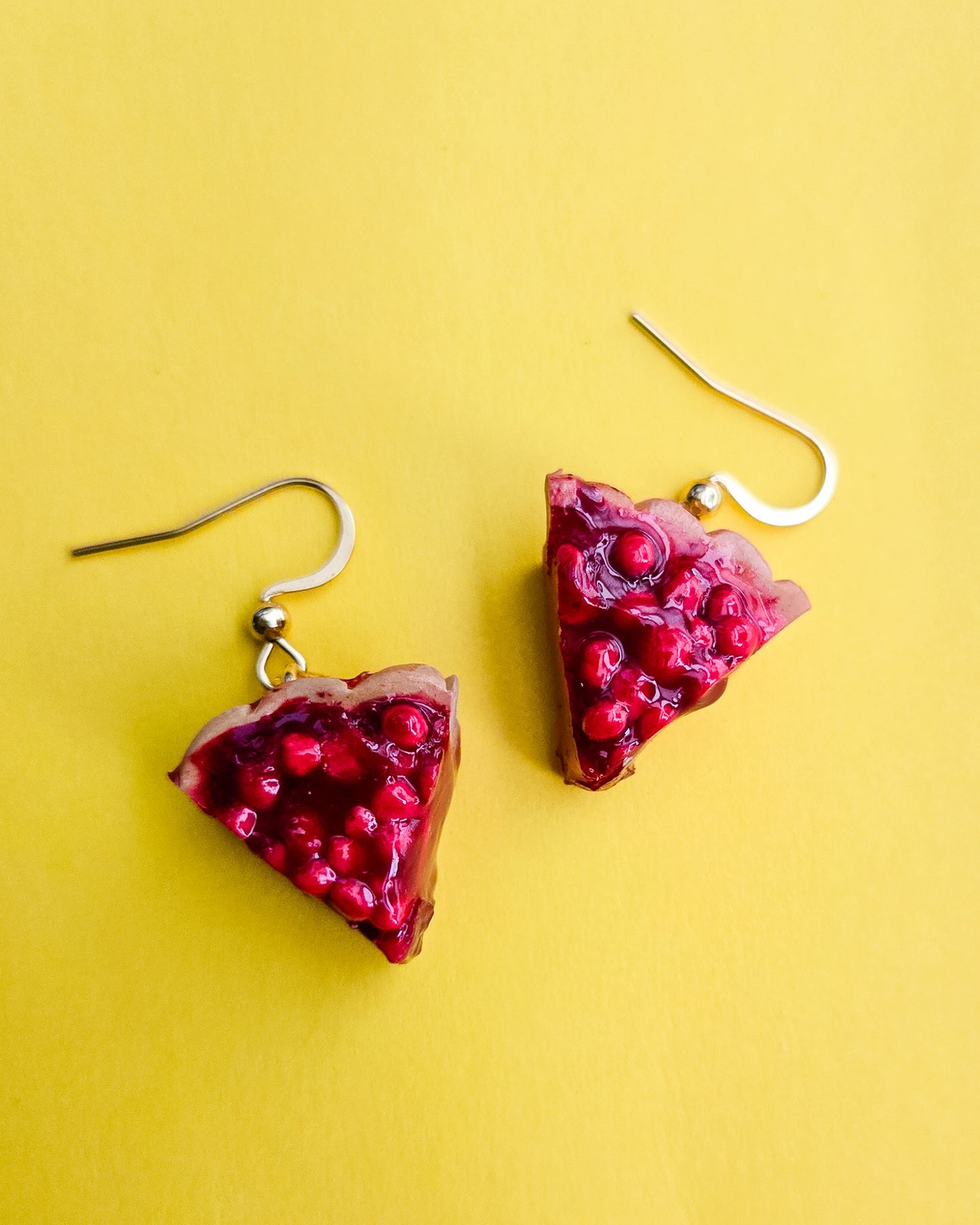 Juicy Cherry Pie Earrings, handsculpted
