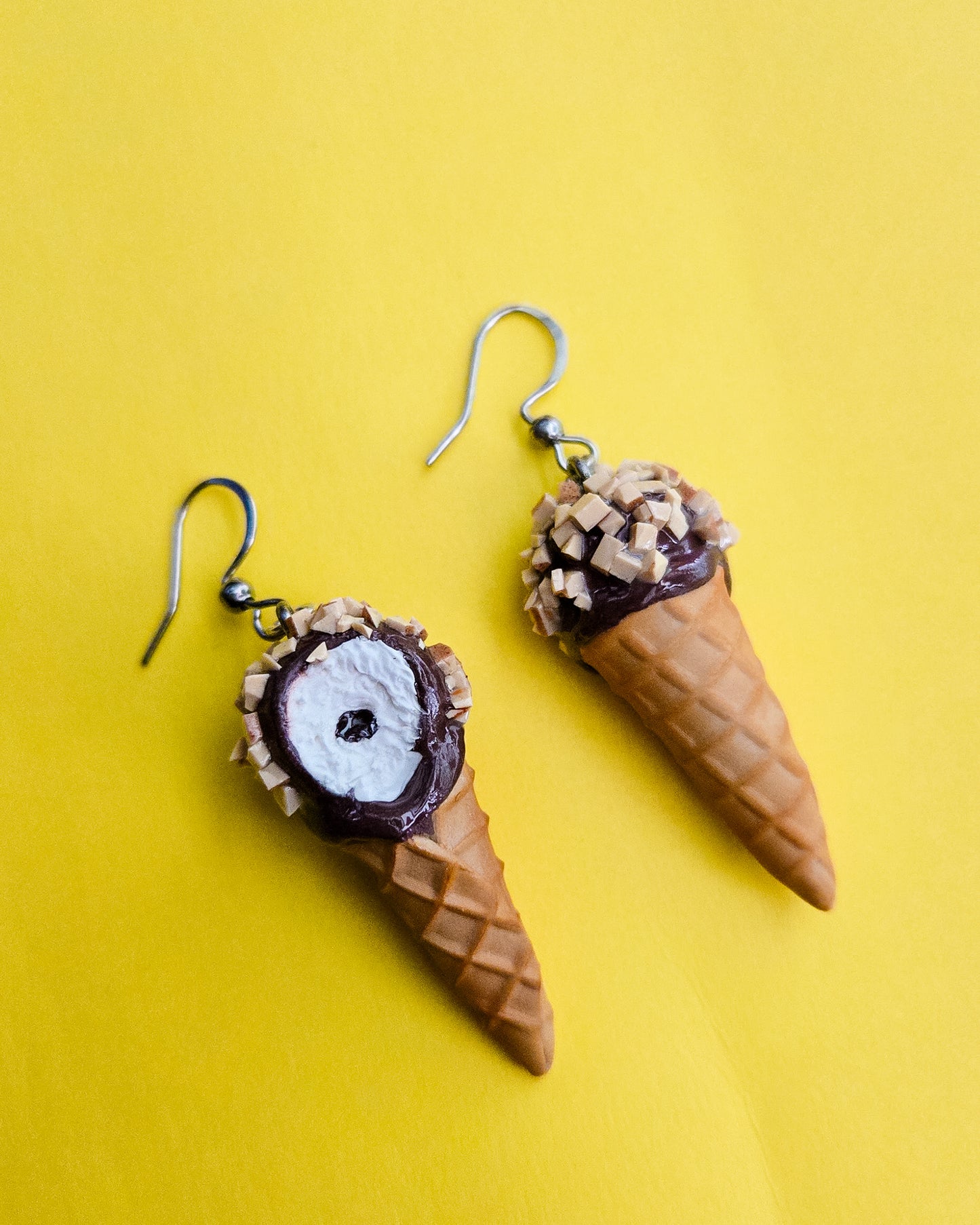 Handsculpted Ice Cream Cone Earrings, THREE FLAVOURS TO CHOOSE FROM