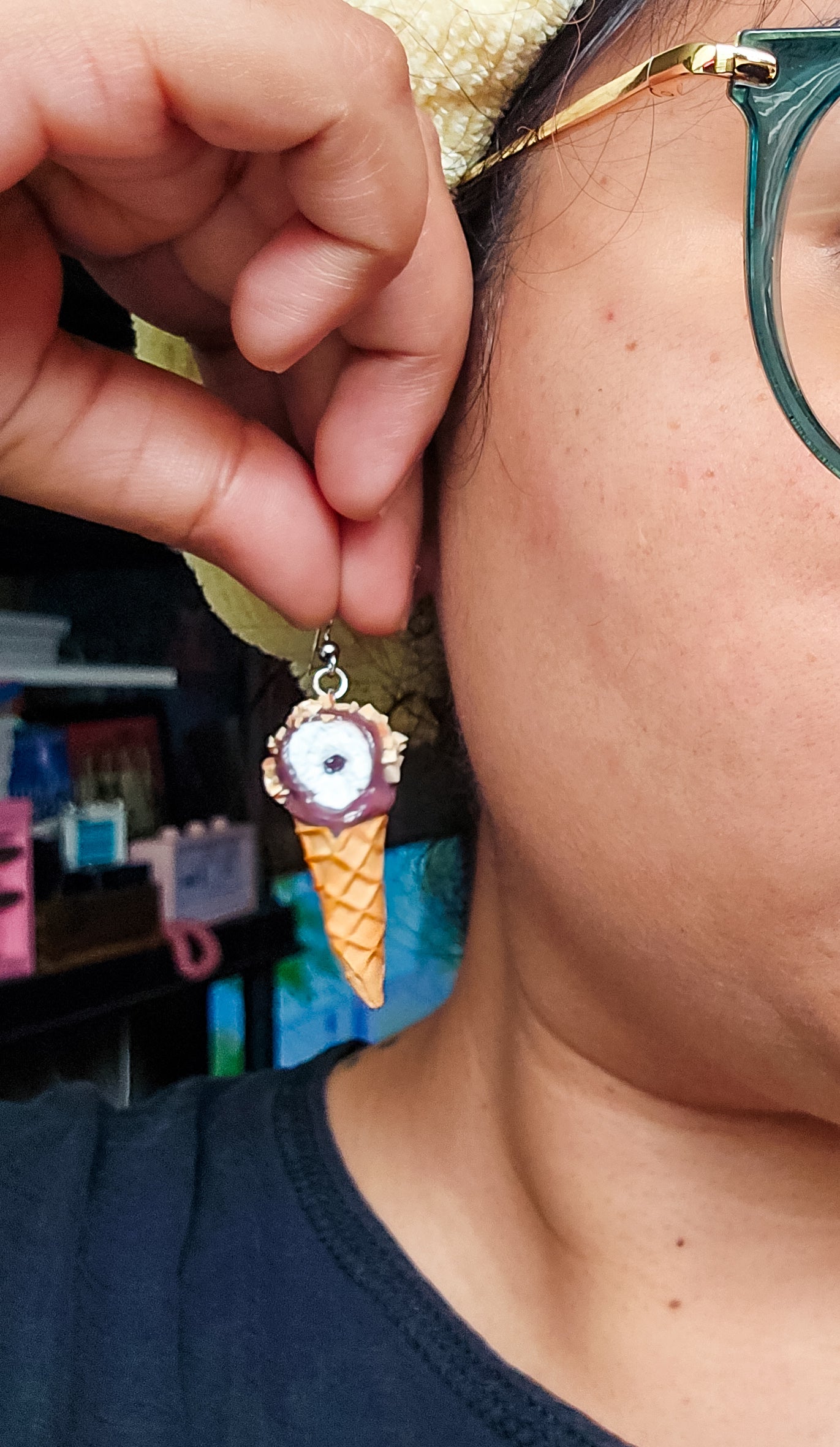 Handsculpted Ice Cream Cone Earrings, THREE FLAVOURS TO CHOOSE FROM